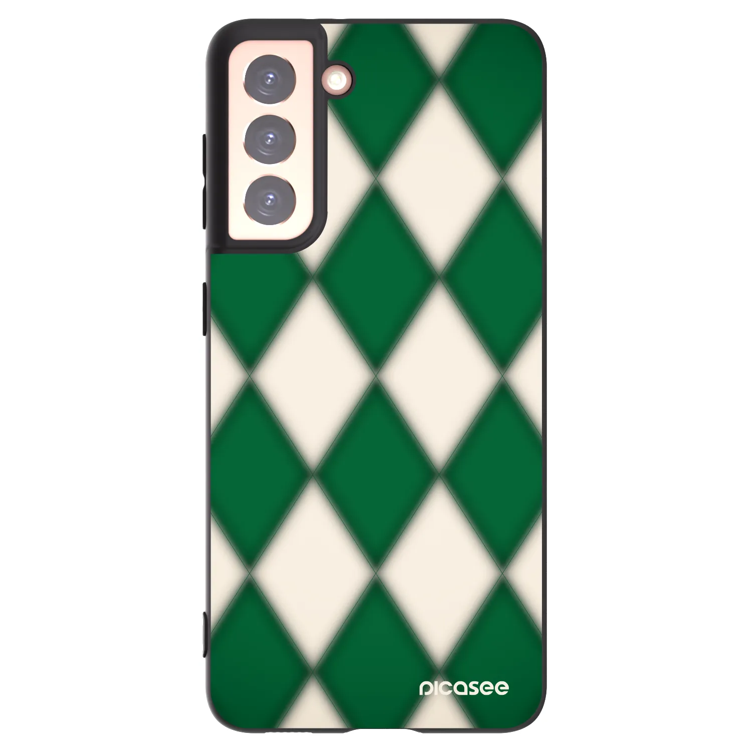 Picasee Samsung Galaxy S21 5G G991B Hülle - Schwarzes Silikon - Emerald Diamond