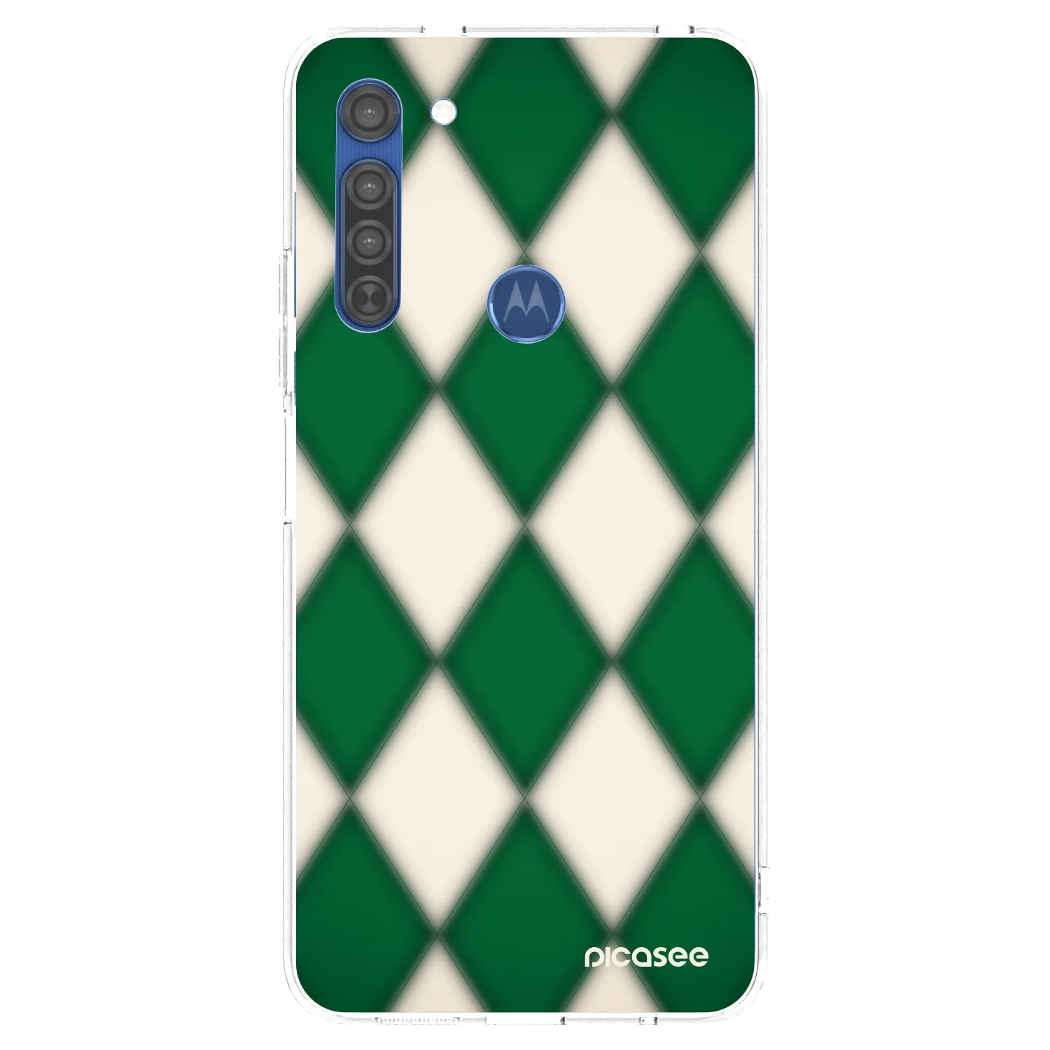 Picasee Motorola Moto G8 Hülle - Transparentes Silikon - Emerald Diamond