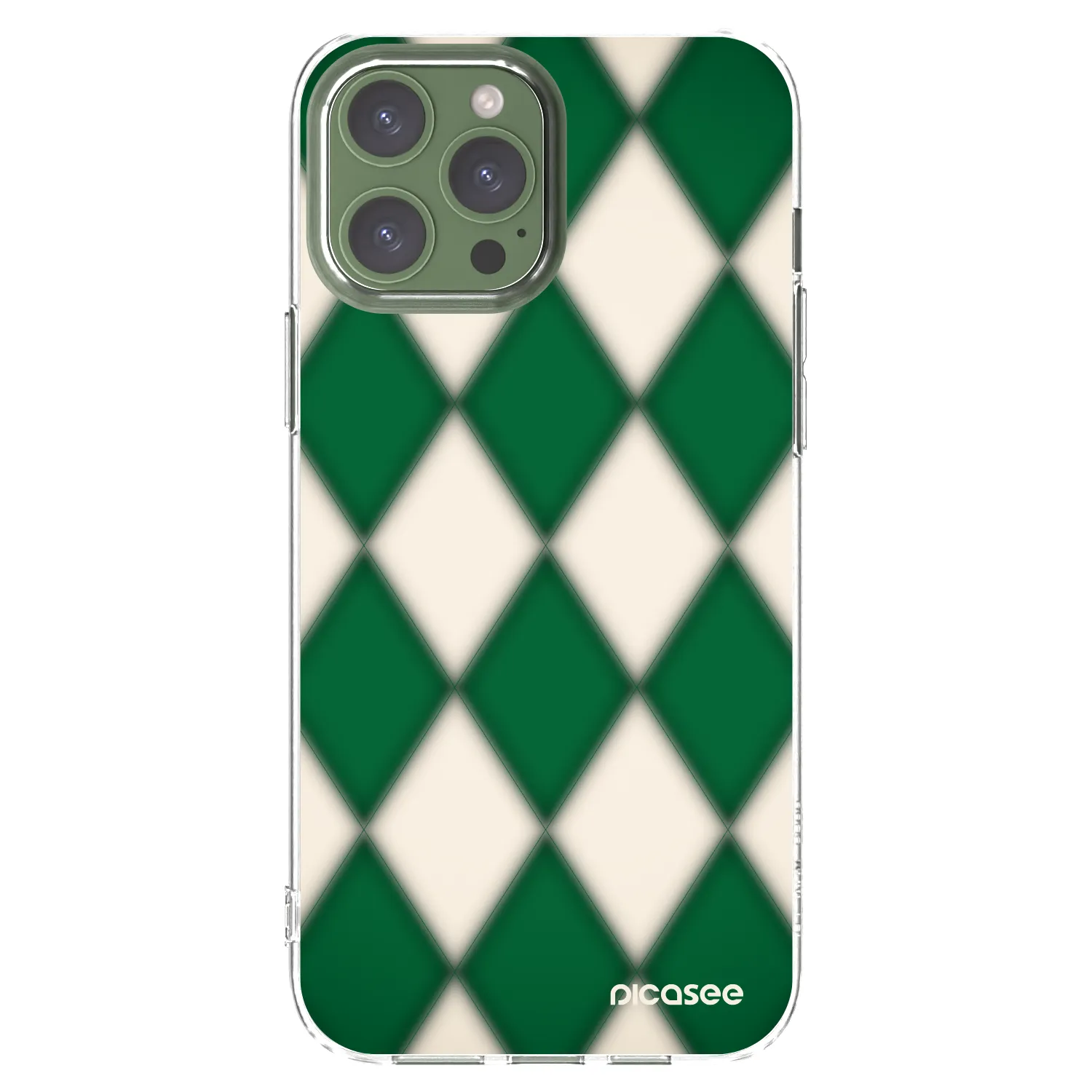 Picasee Apple iPhone 13 Pro Max Hülle - Transparentes Silikon - Emerald Diamond