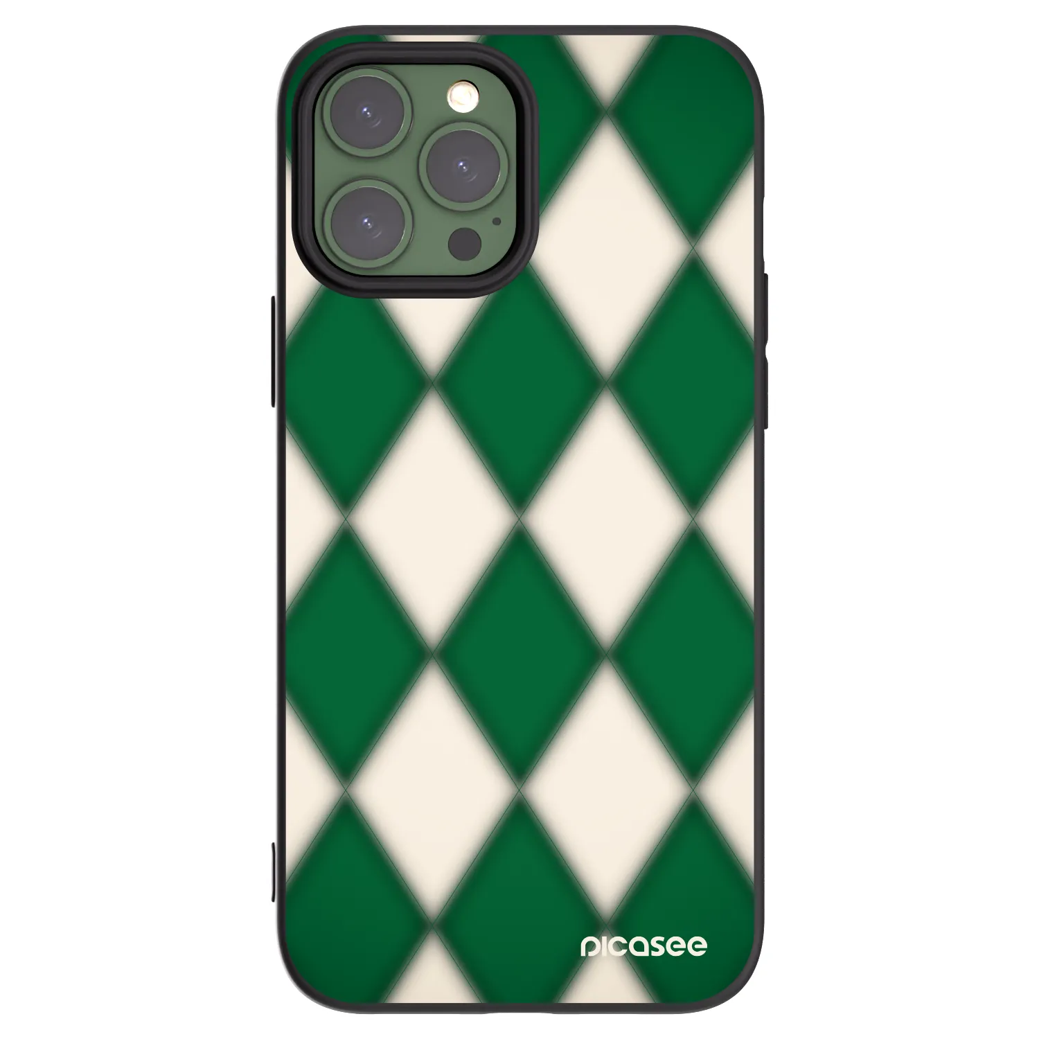 Picasee Apple iPhone 13 Pro Max Hülle - Schwarzes Silikon - Emerald Diamond