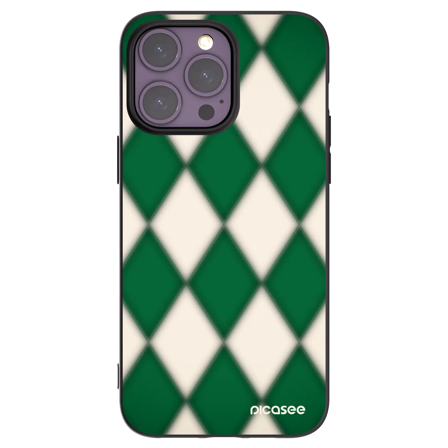 Picasee Apple iPhone 14 Pro Max Hülle - Schwarzes Silikon - Emerald Diamond