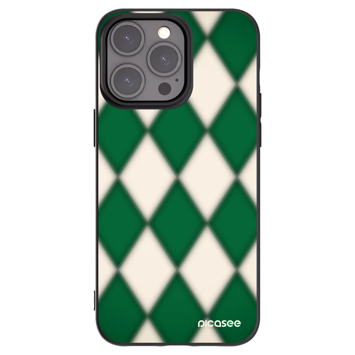 Picasee Apple iPhone 15 Pro Max Hülle - Schwarzes Silikon - Emerald Diamond
