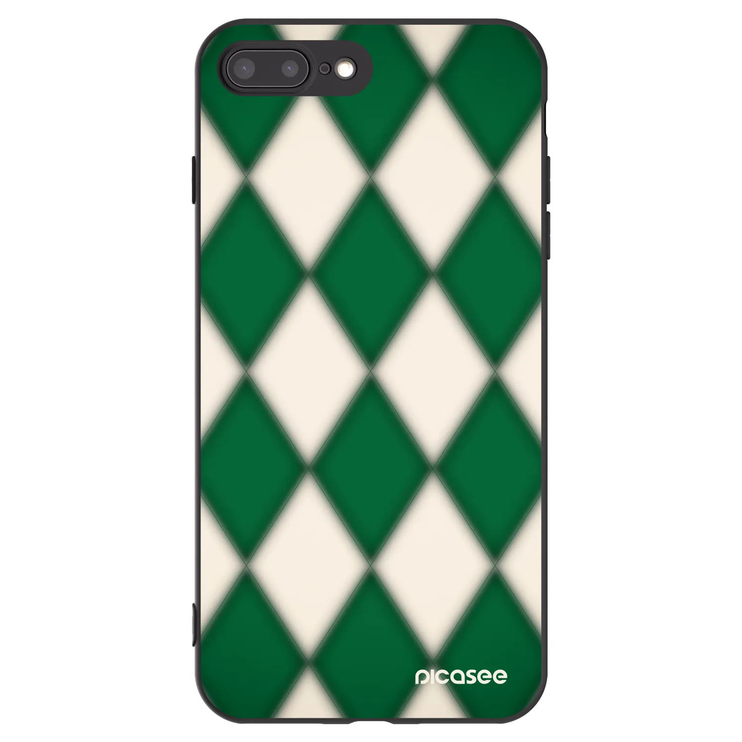 Picasee Apple iPhone 7 Plus Hülle - Schwarzes Silikon - Emerald Diamond