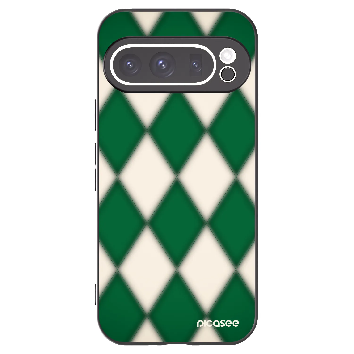 Picasee Google Pixel 9 Pro Hülle - Schwarzes Silikon - Emerald Diamond