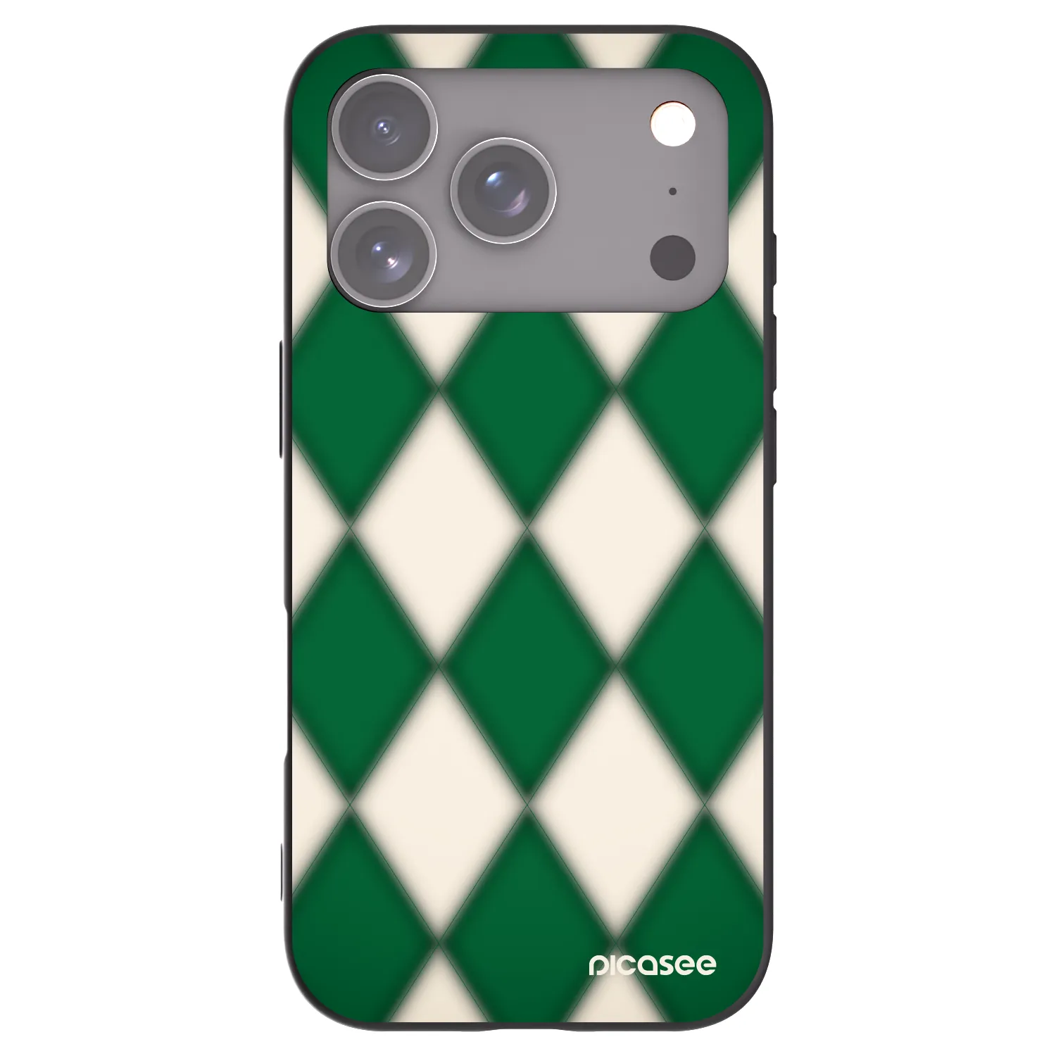 Picasee Apple iPhone 17 Pro Hülle - Schwarzes Silikon - Emerald Diamond