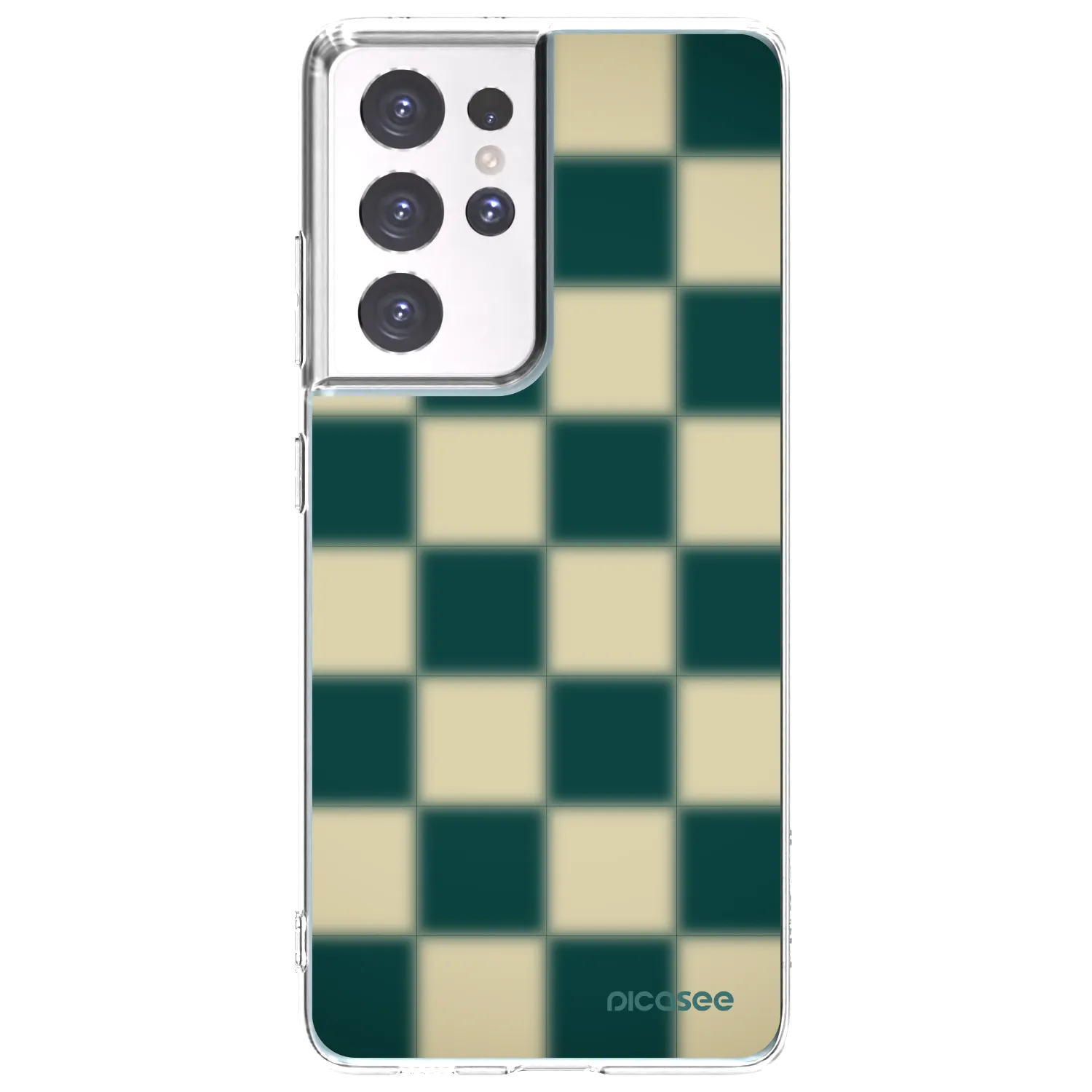 Picasee Samsung Galaxy S21 Ultra 5G G998B Hülle - Transparentes Silikon - Shadow Chess