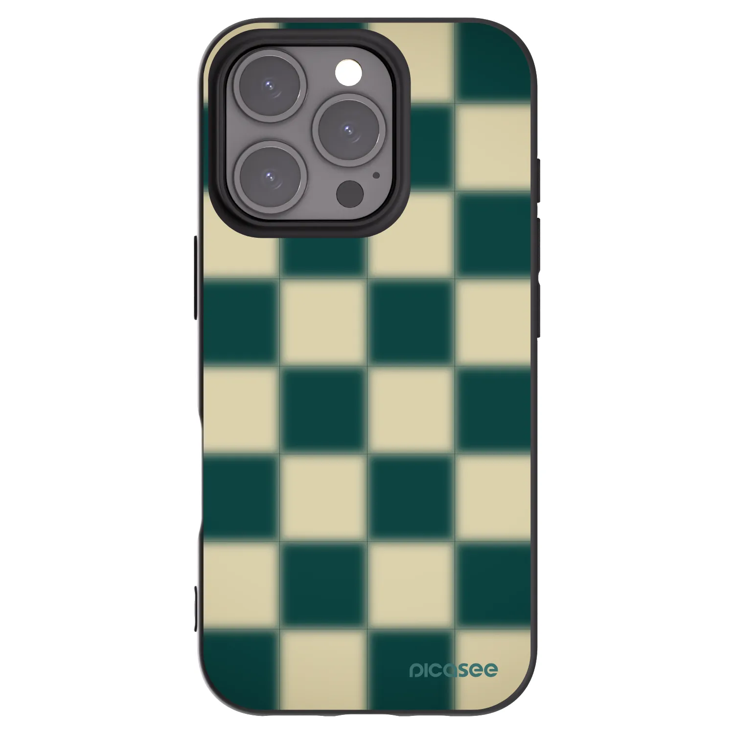 Picasee Apple iPhone 16 Pro Hülle - Schwarzes Silikon - Shadow Chess