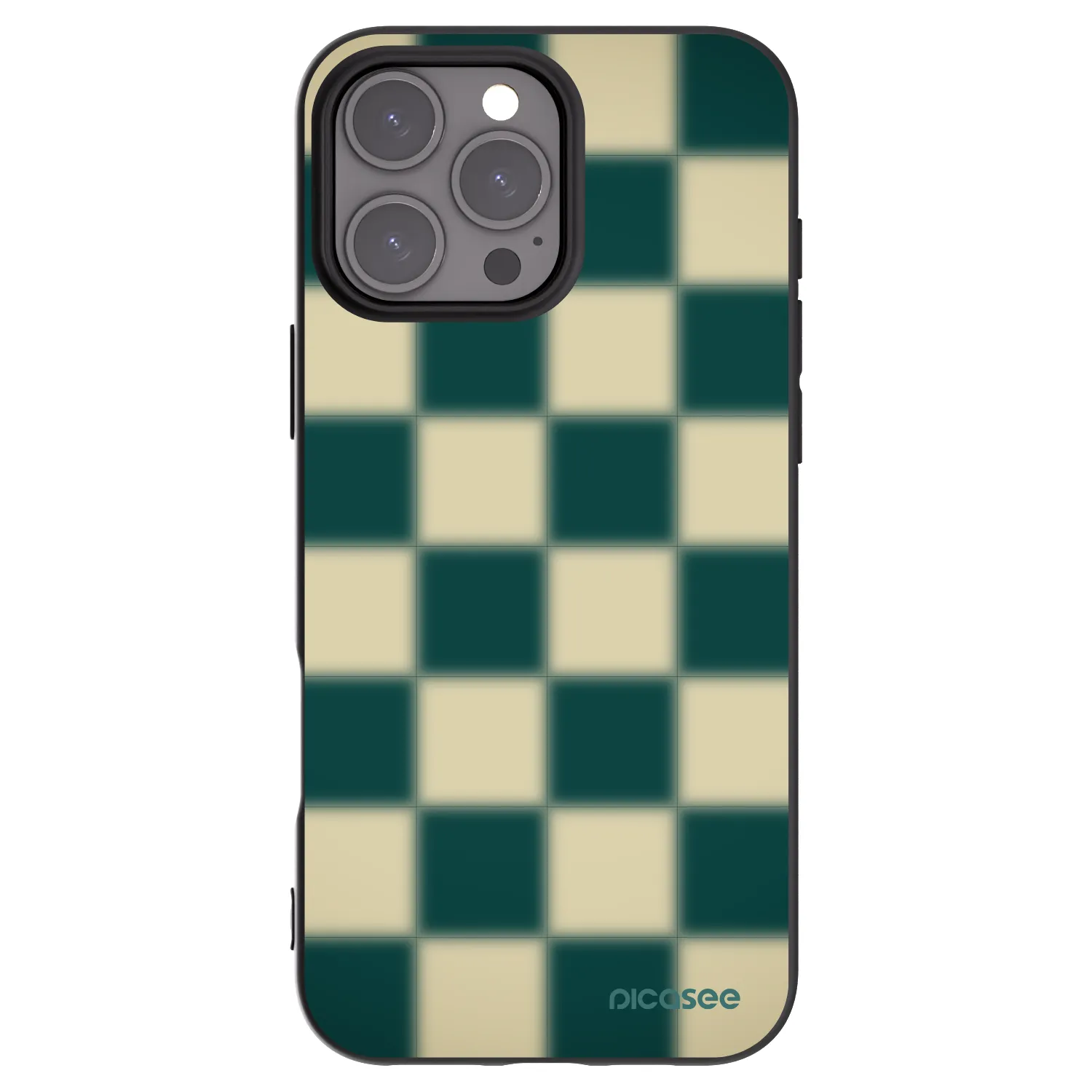 Picasee Apple iPhone 16 Pro Max Hülle - Schwarzes Silikon - Shadow Chess