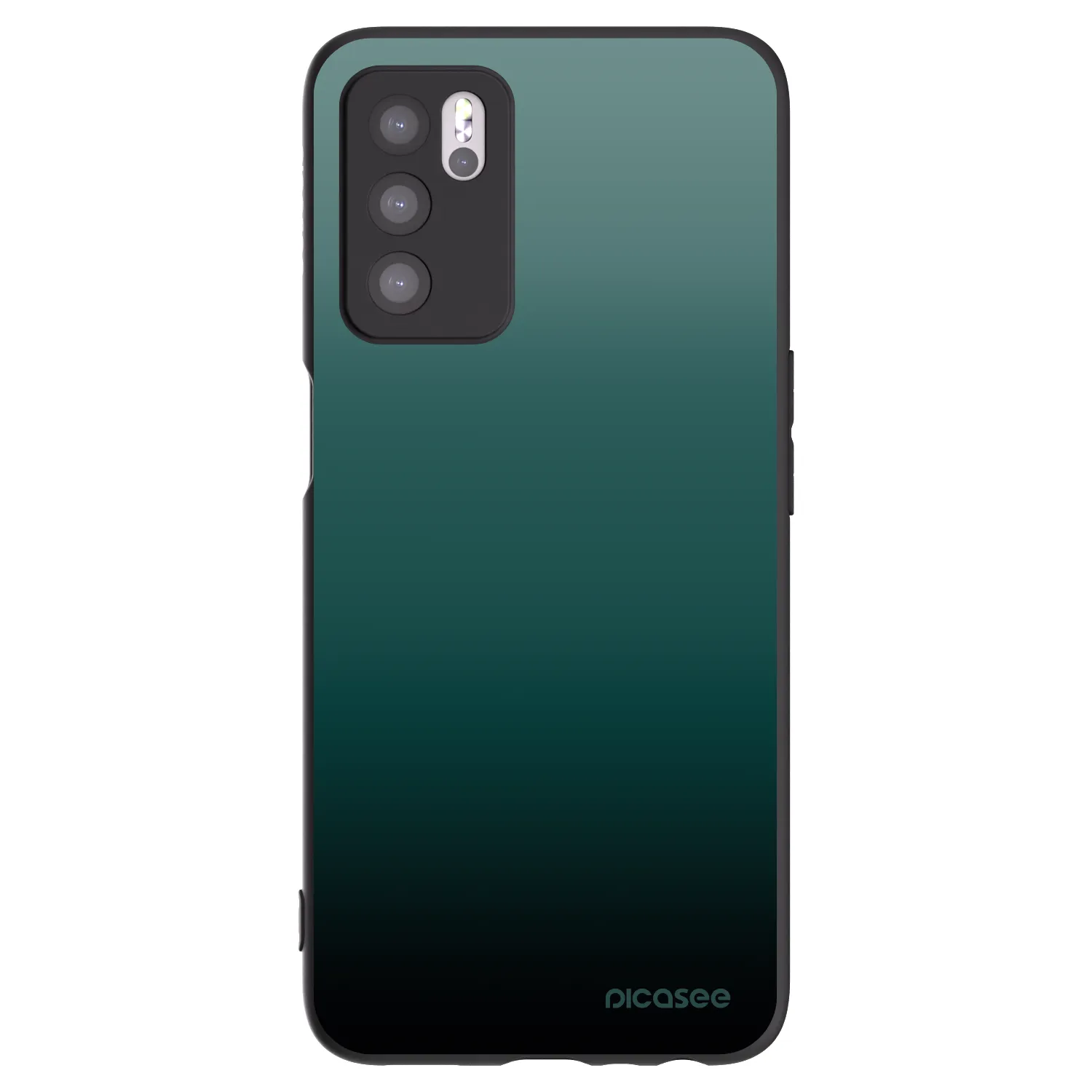 Picasee OPPO A16s Hülle - Schwarzes Silikon - Verdant Fade