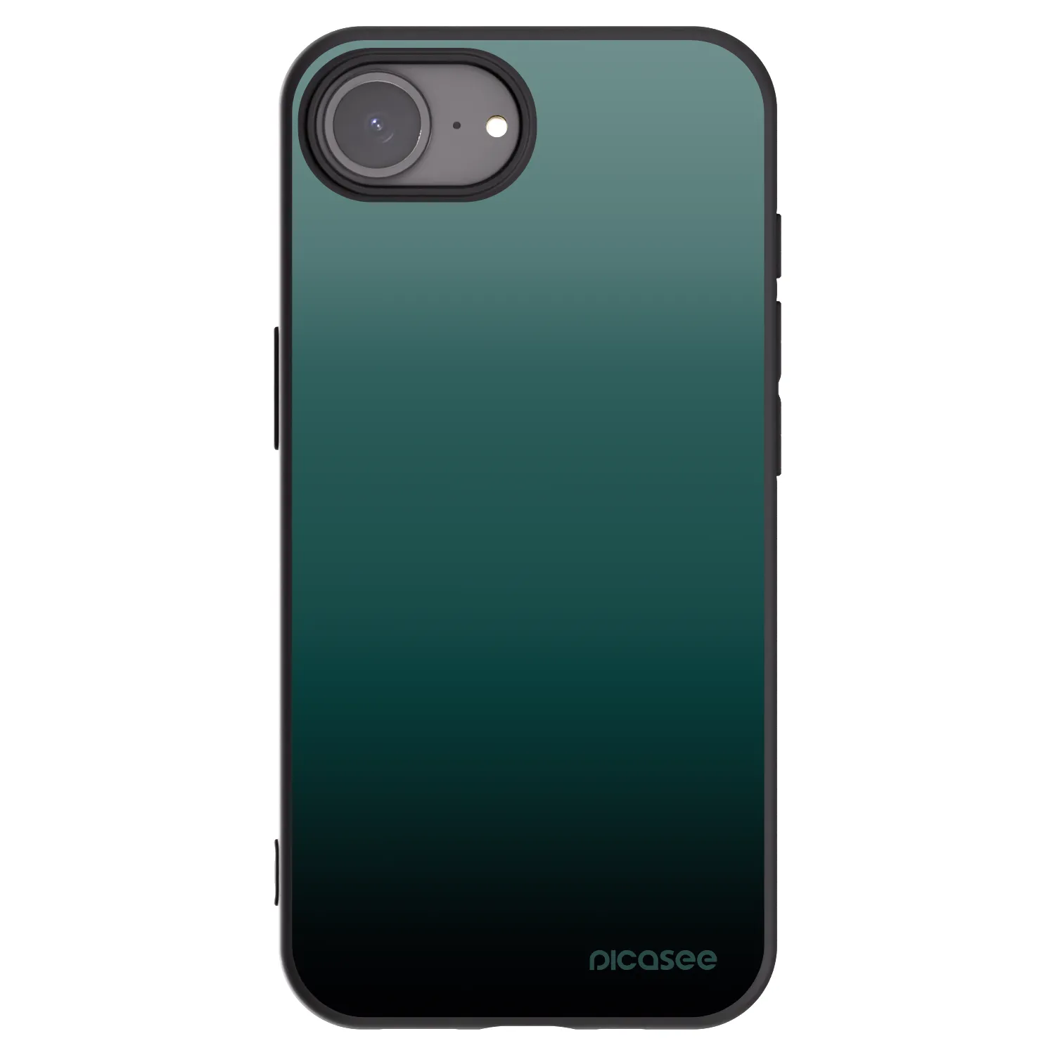 Picasee Apple iPhone 16e Hülle - Schwarzes Silikon - Verdant Fade