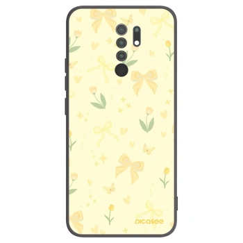 Picasee Xiaomi Redmi 9 Hülle - Schwarzes Silikon - Honey Blossom