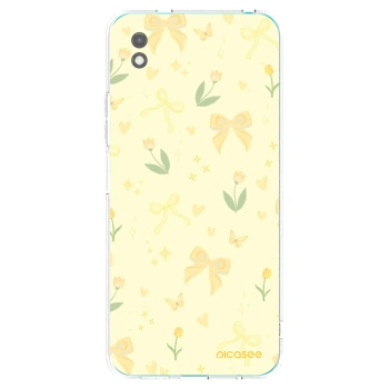 Picasee Xiaomi Redmi 9A Hülle - Schwarzes Silikon - Honey Blossom