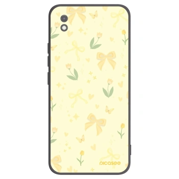 Picasee Xiaomi Redmi 9AT Hülle - Schwarzes Silikon - Honey Blossom