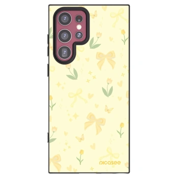 Picasee Samsung Galaxy S22 Ultra 5G Hülle - Schwarzes Silikon - Honey Blossom