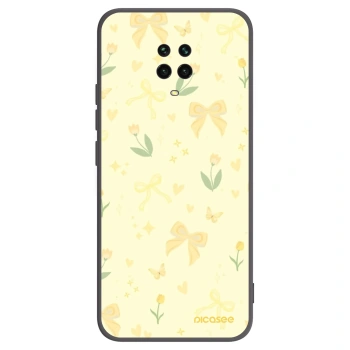 Picasee Xiaomi Redmi Note 9 Pro Hülle - Schwarzes Silikon - Honey Blossom