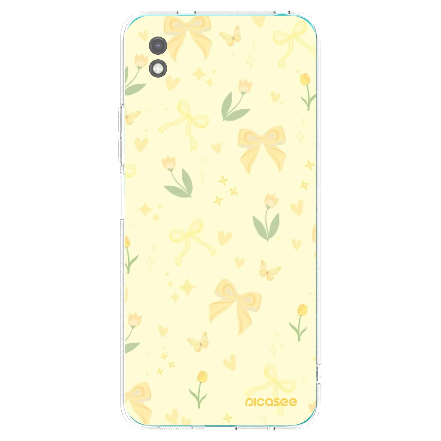 Picasee Xiaomi Redmi 9A Hülle - Schwarzes Silikon - Honey Blossom
