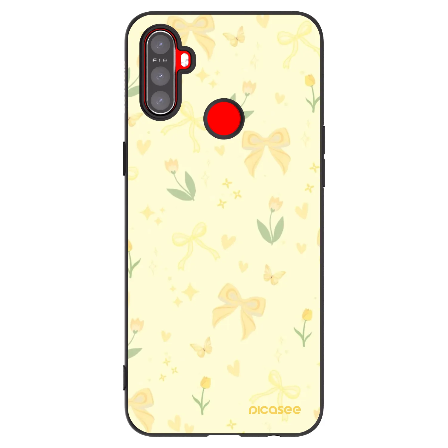 Picasee Realme C3 Hülle - Schwarzes Silikon - Honey Blossom