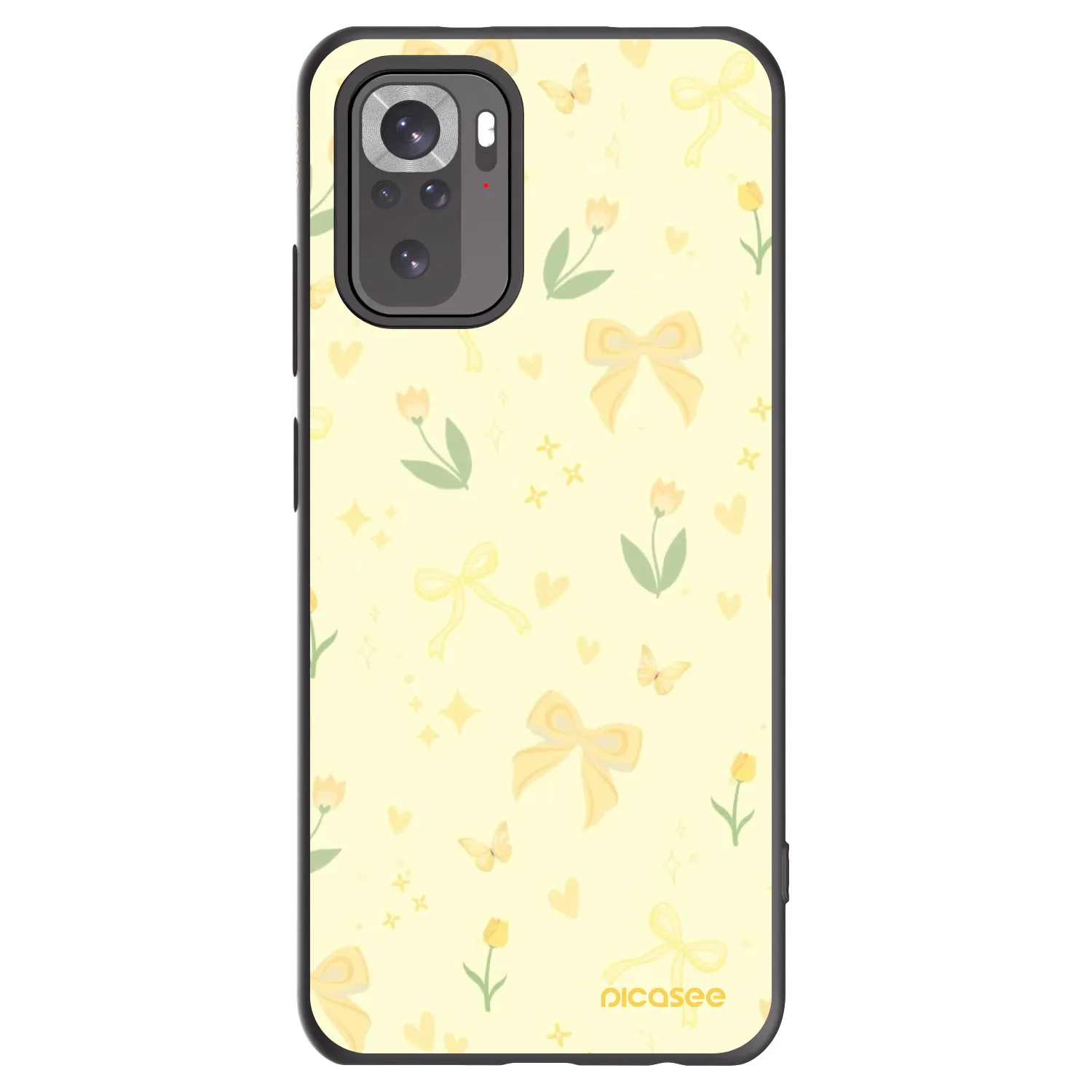 Picasee Xiaomi Redmi Note 10 Hülle - Schwarzes Silikon - Honey Blossom