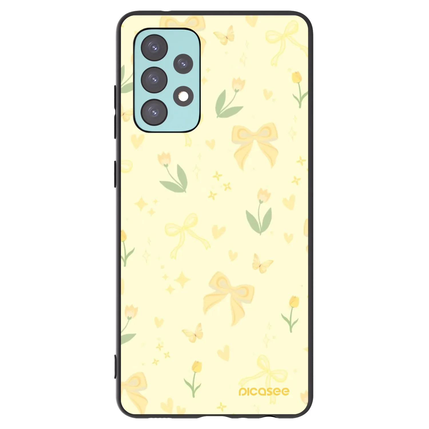 Picasee Samsung Galaxy A72 A725F Hülle - Schwarzes Silikon - Honey Blossom