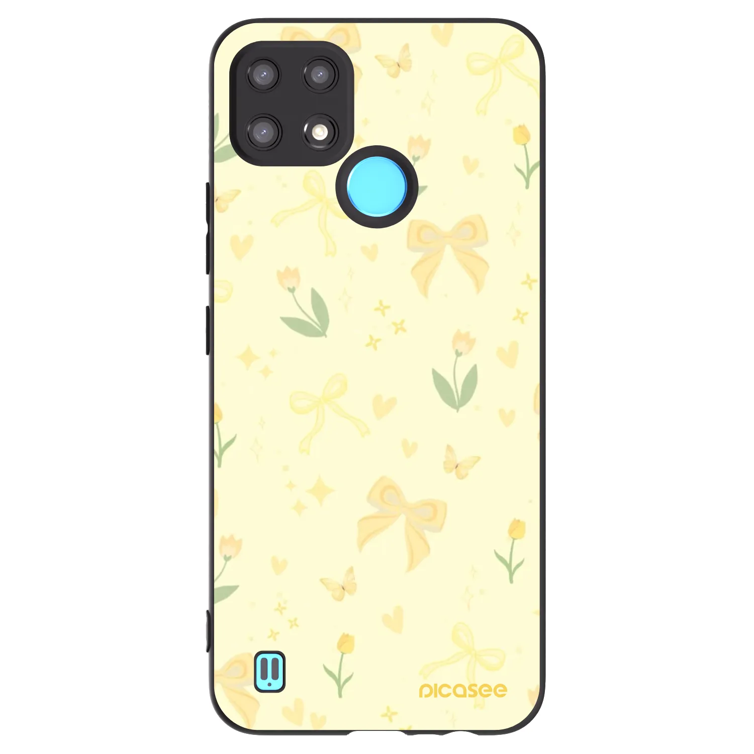 Picasee Realme C21 Hülle - Schwarzes Silikon - Honey Blossom