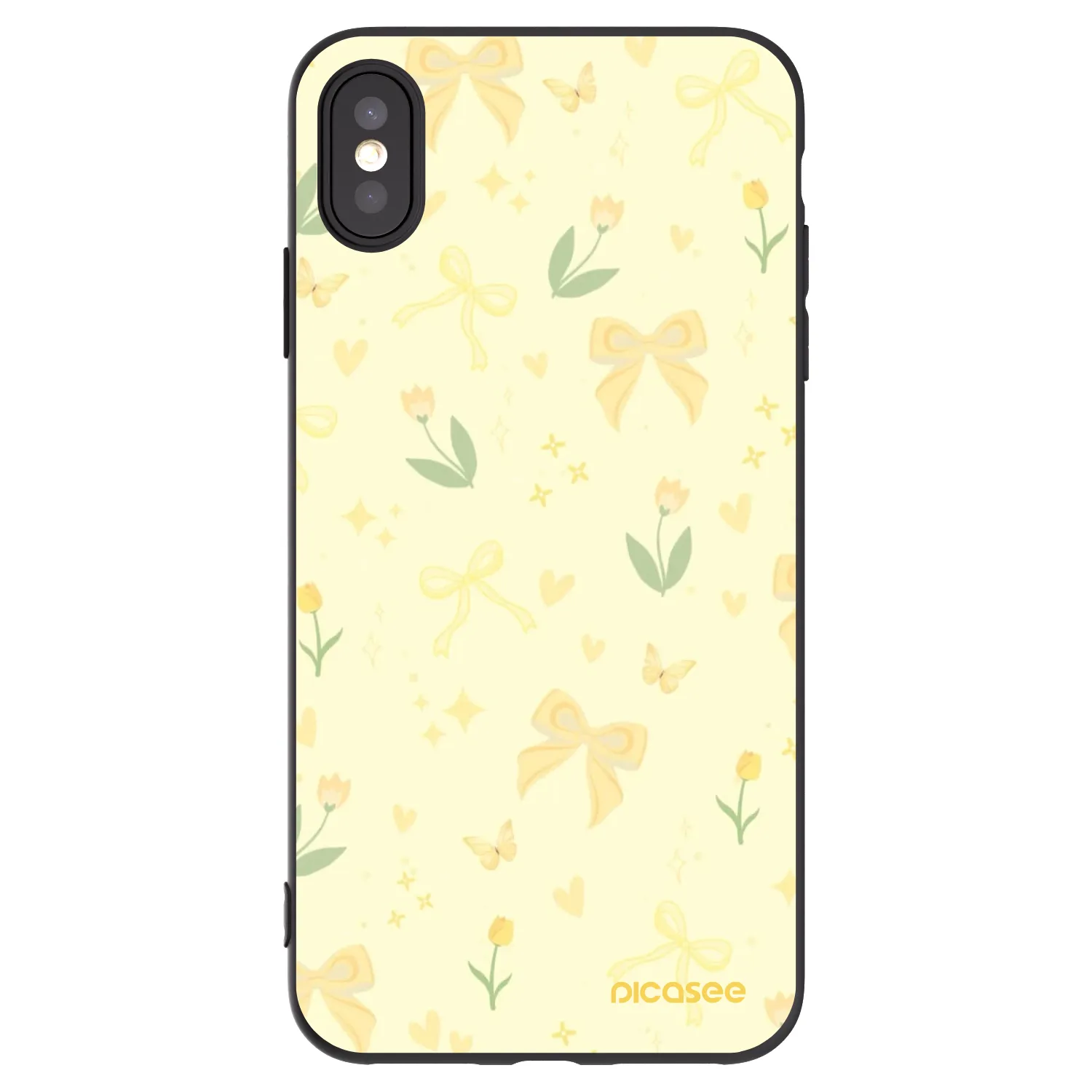 Picasee Apple iPhone XS Max Hülle - Schwarzes Silikon - Honey Blossom