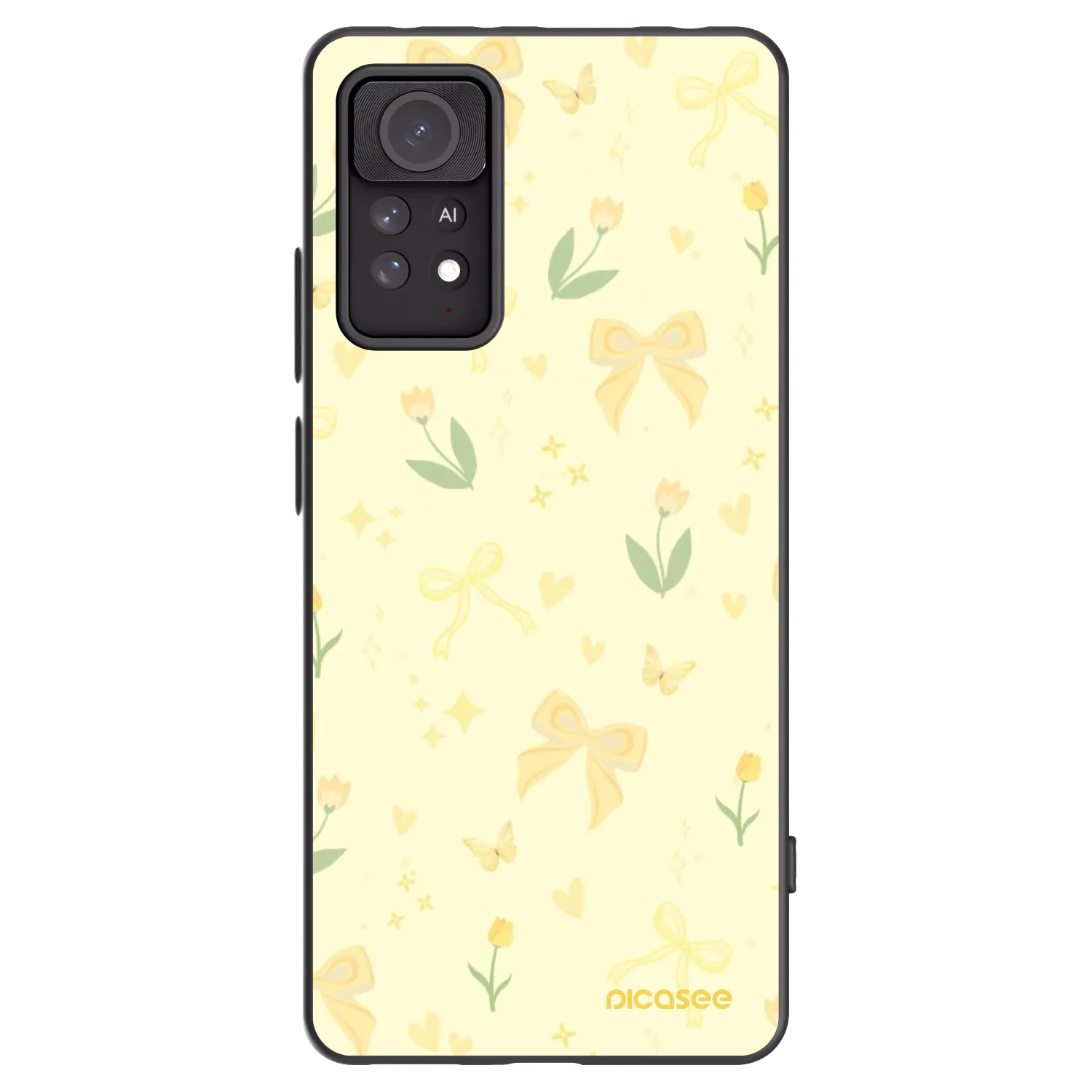 Picasee Xiaomi Redmi Note 11 Pro Hülle - Schwarzes Silikon - Honey Blossom