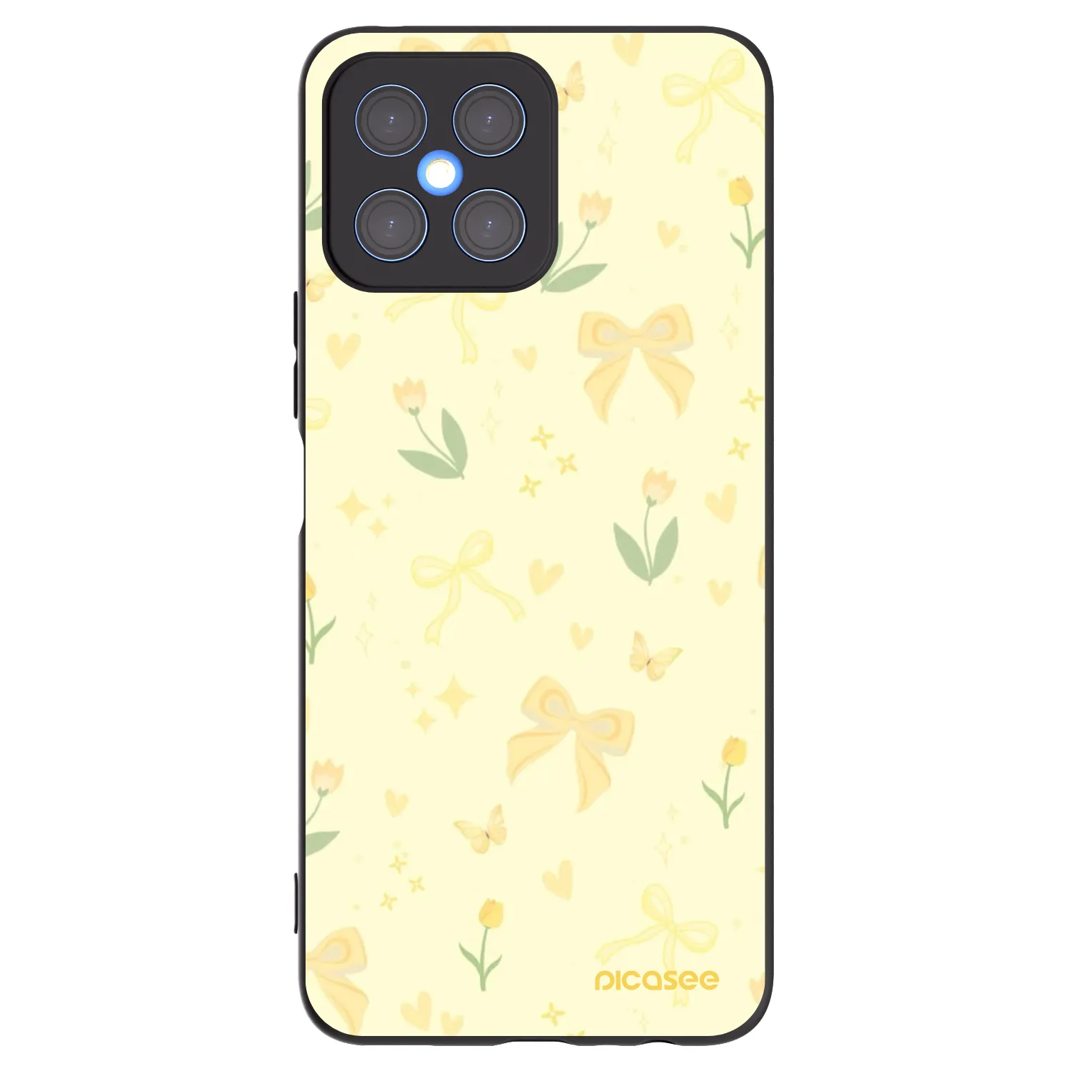 Picasee Honor X8 4G Hülle - Schwarzes Silikon - Honey Blossom
