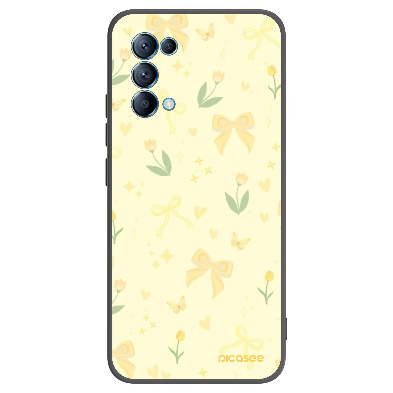 Picasee OPPO A16s Hülle - Schwarzes Silikon - Honey Blossom