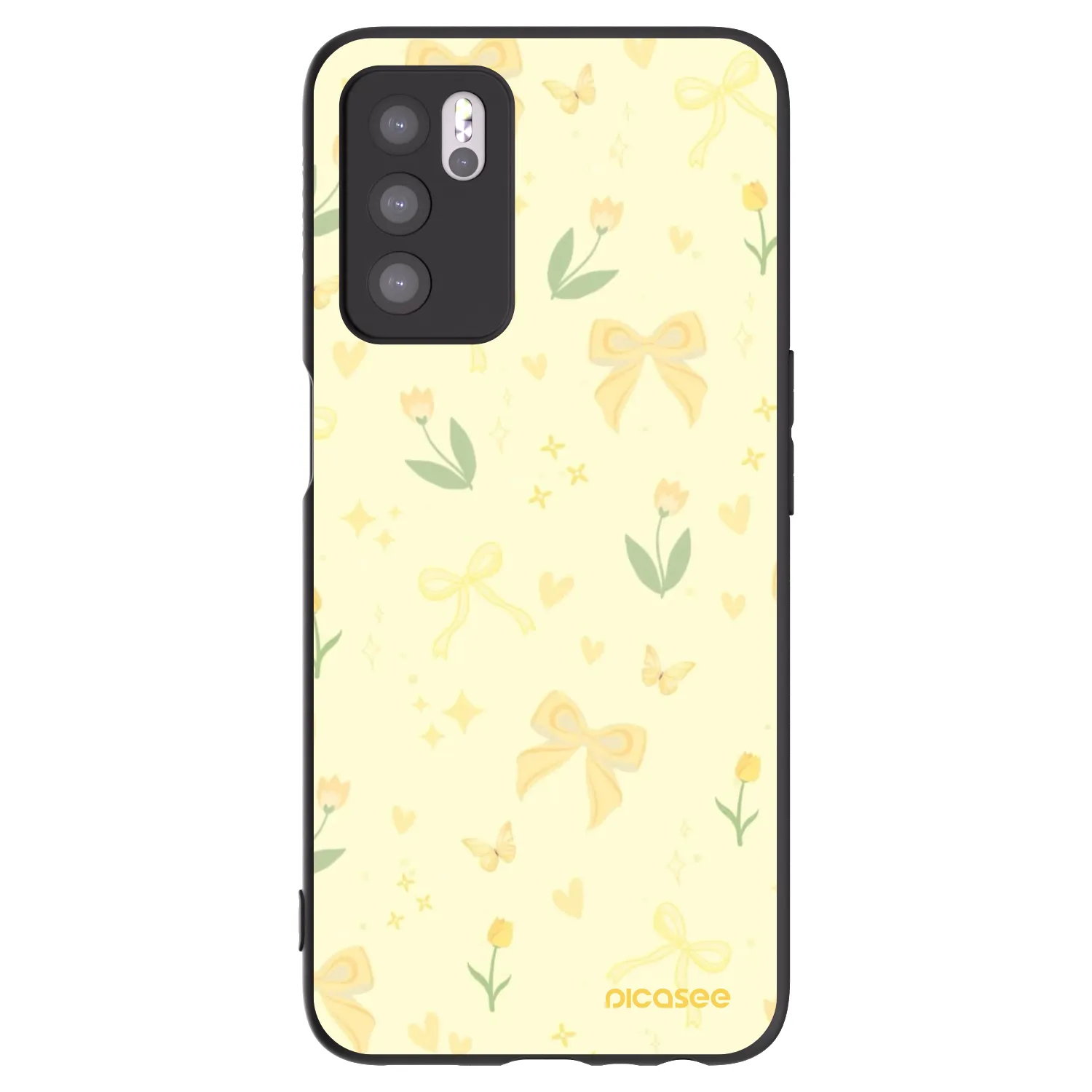 Picasee OPPO A16s Hülle - Schwarzes Silikon - Honey Blossom