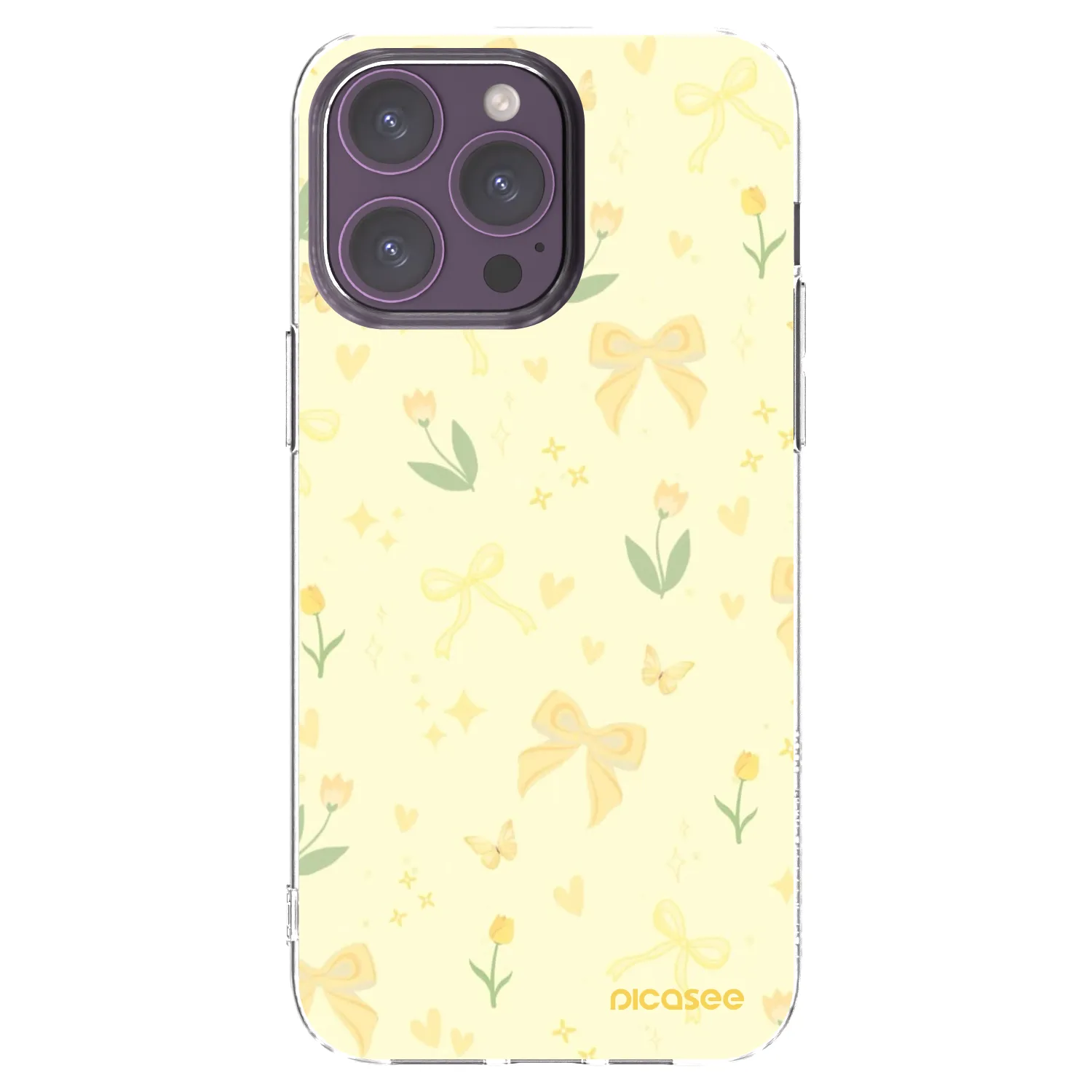 Picasee Apple iPhone 14 Pro Max Hülle - Transparentes Silikon - Honey Blossom