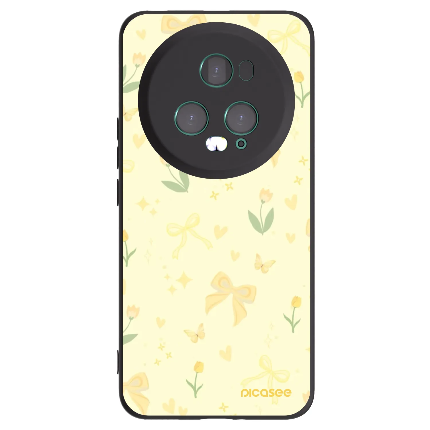 Picasee Honor Magic5 Pro Hülle - Schwarzes Silikon - Honey Blossom