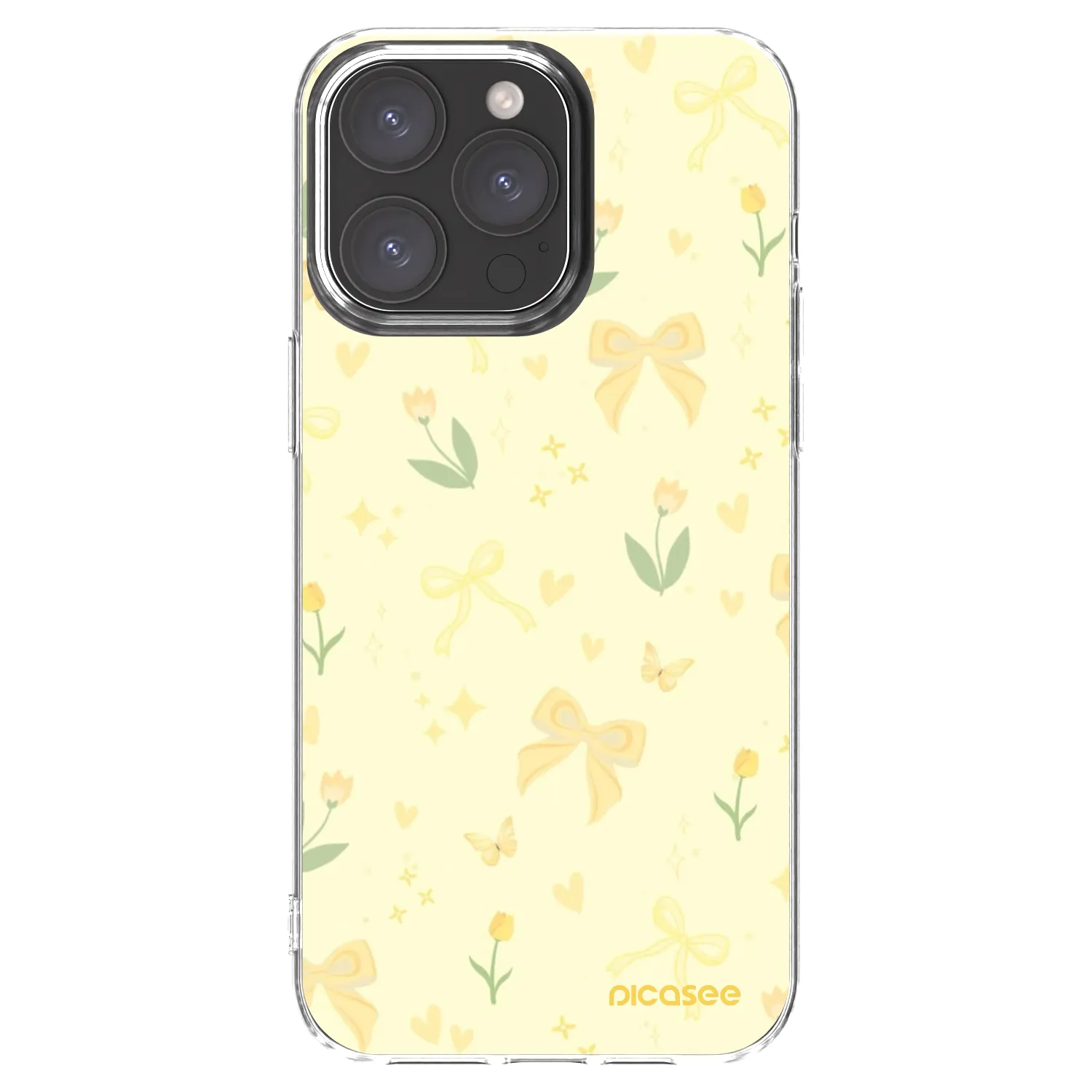 Picasee Apple iPhone 15 Pro Max Hülle - Transparentes Silikon - Honey Blossom