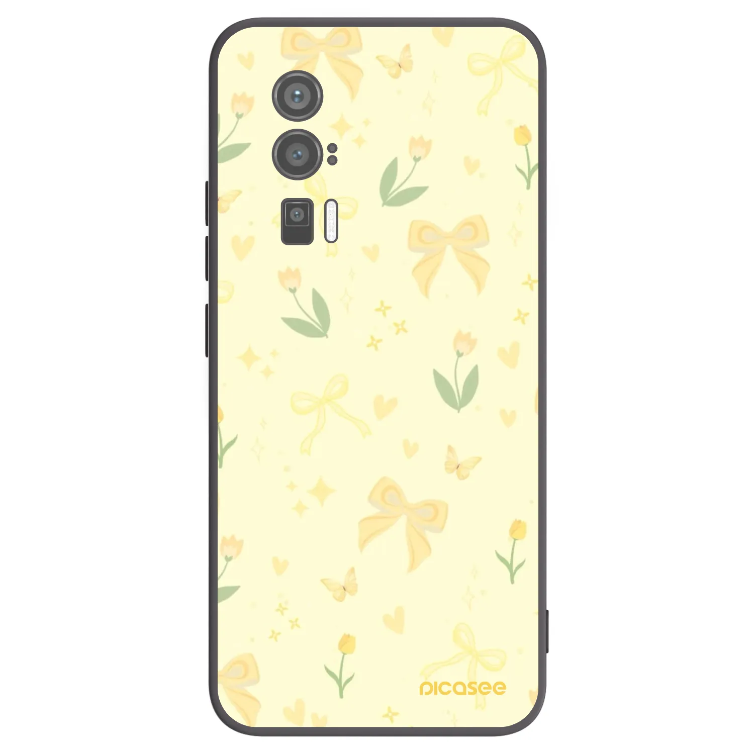 Picasee Xiaomi Poco F5 Pro 5G Hülle - Schwarzes Silikon - Honey Blossom