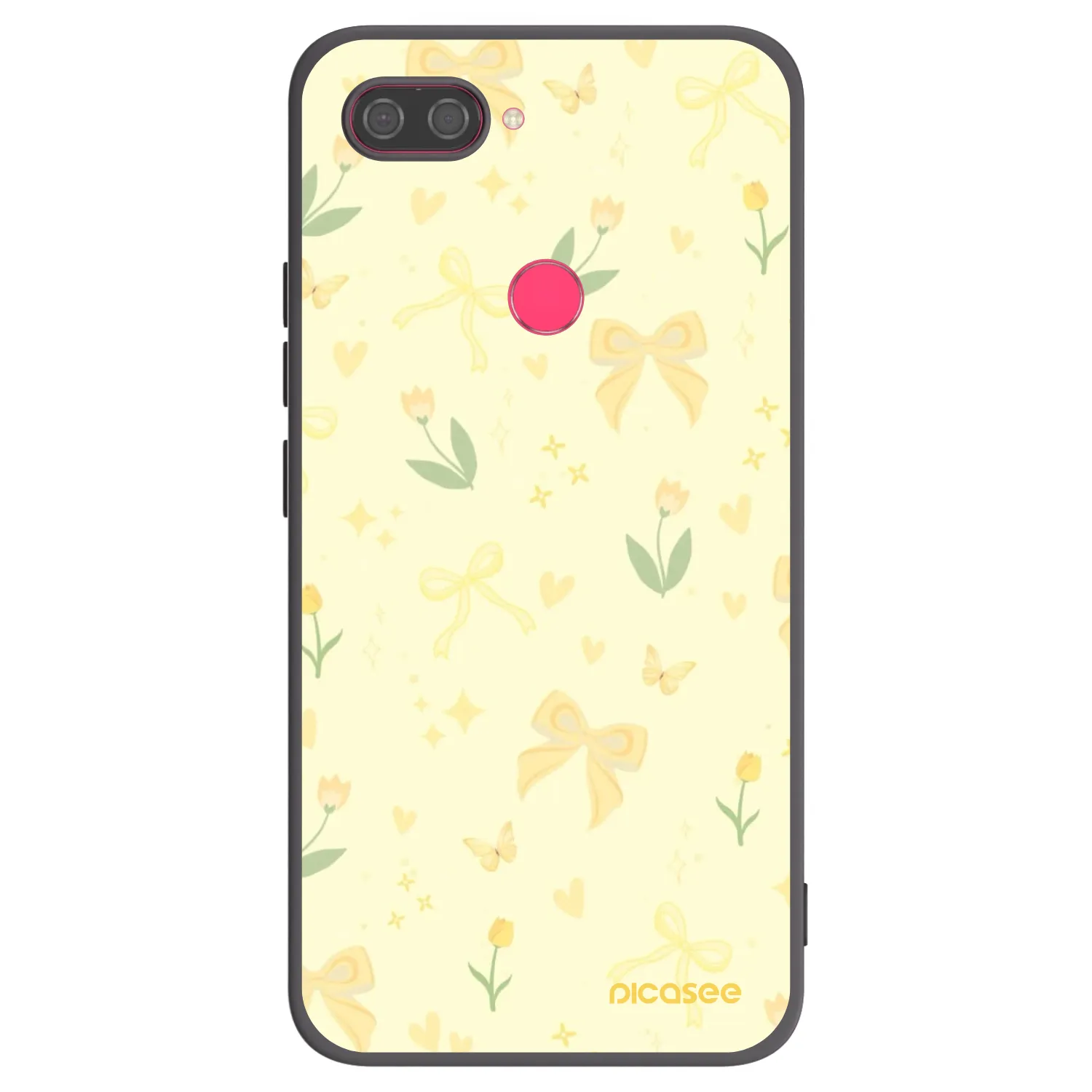 Picasee Xiaomi Mi 8 Lite Hülle - Schwarzes Silikon - Honey Blossom
