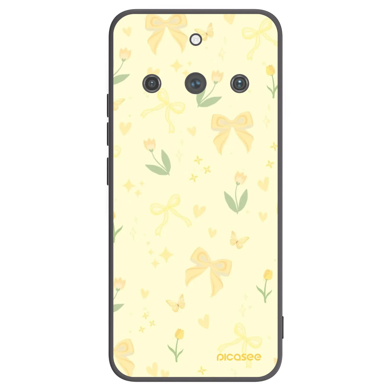 Picasee Realme 11 Pro+ Hülle - Schwarzes Silikon - Honey Blossom