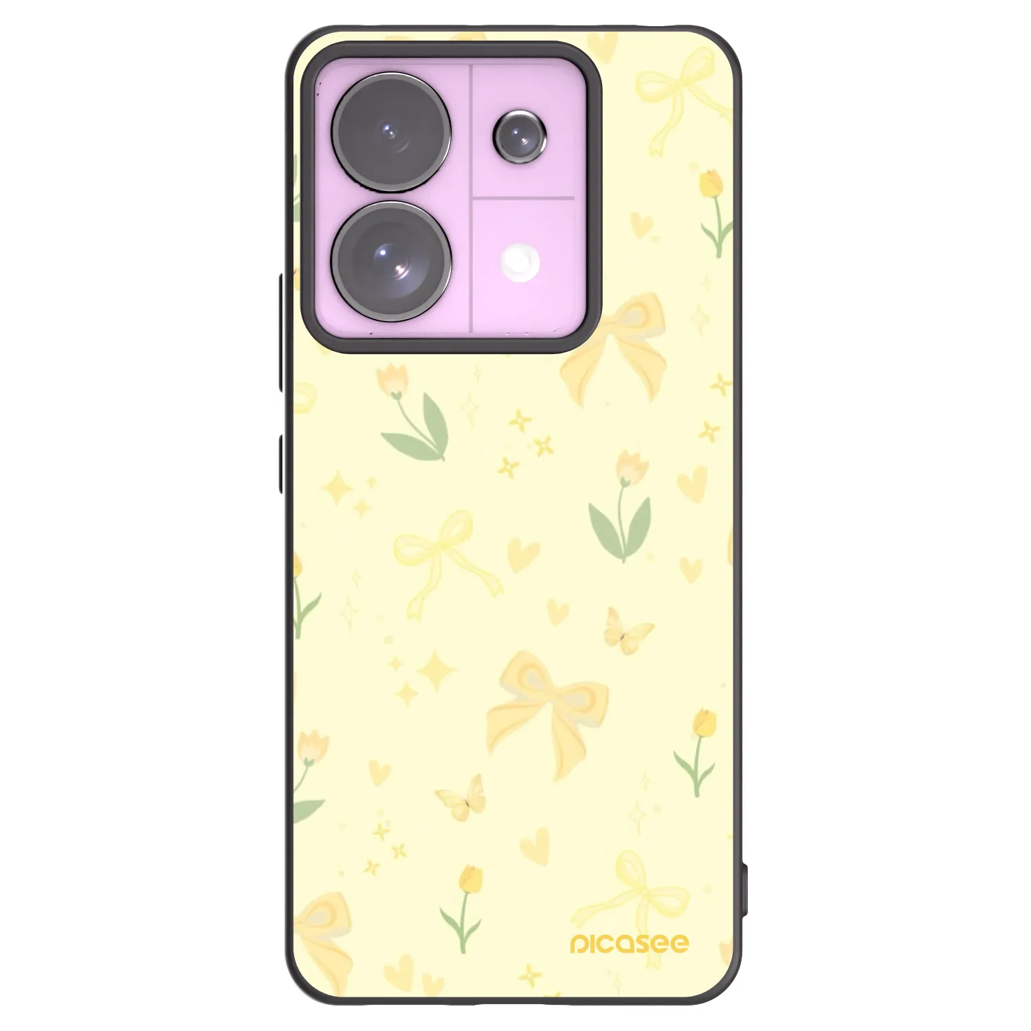Picasee Xiaomi Redmi Note 13 Pro 5G Hülle - Schwarzes Silikon - Honey Blossom