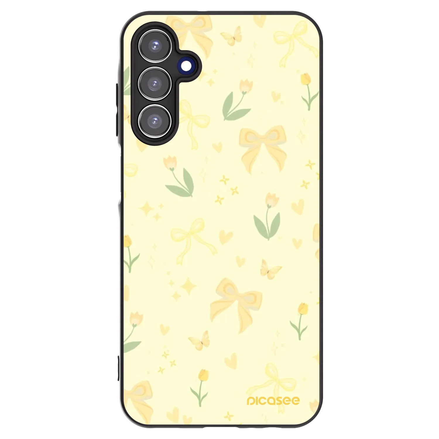 Picasee Samsung Galaxy A15 A155F 4G Hülle - Schwarzes Silikon - Honey Blossom