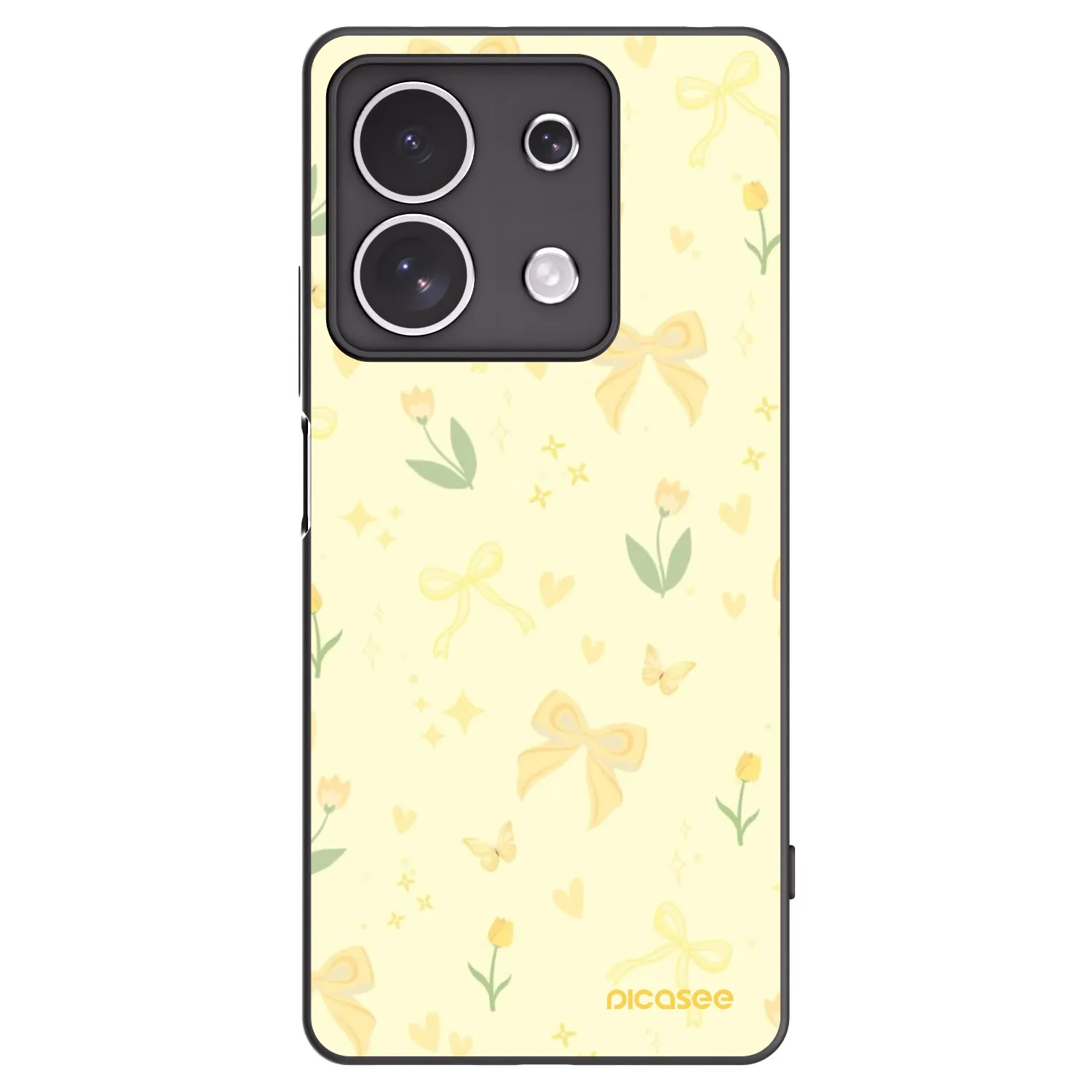 Picasee Xiaomi Redmi Note 13 4G Hülle - Schwarzes Silikon - Honey Blossom