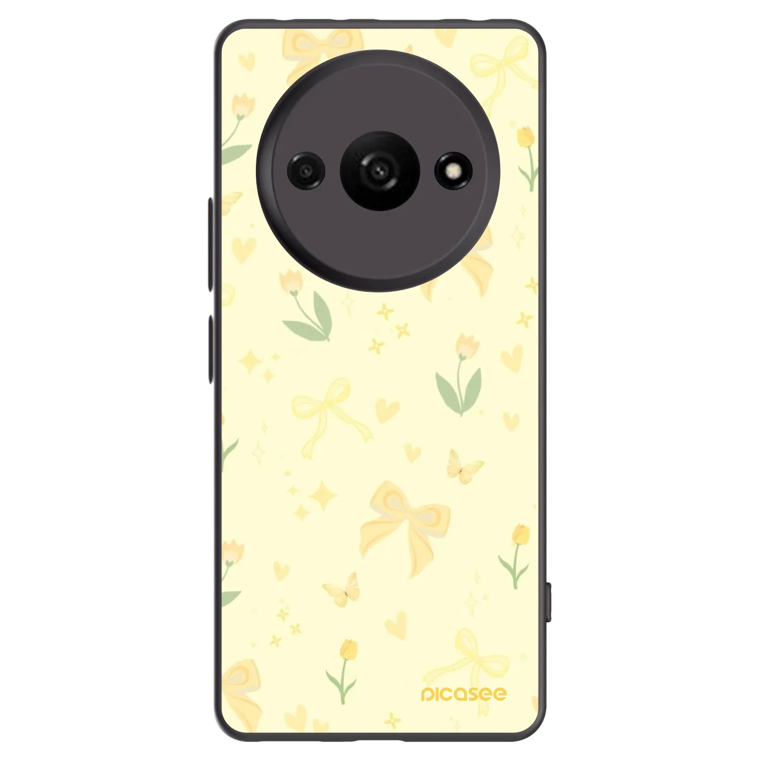 Picasee Xiaomi Redmi A3 Hülle - Schwarzes Silikon - Honey Blossom
