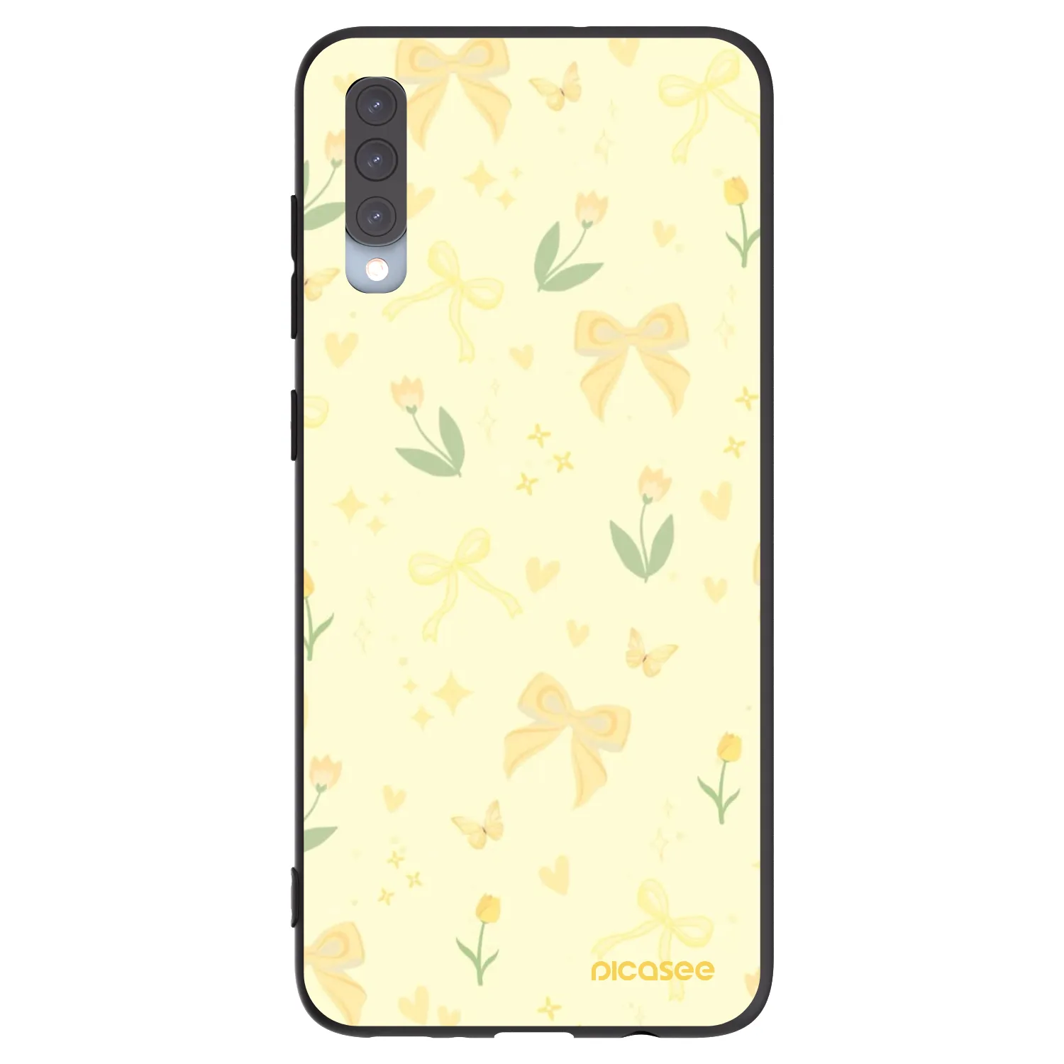 Picasee Samsung Galaxy A70 A705F Hülle - Schwarzes Silikon - Honey Blossom