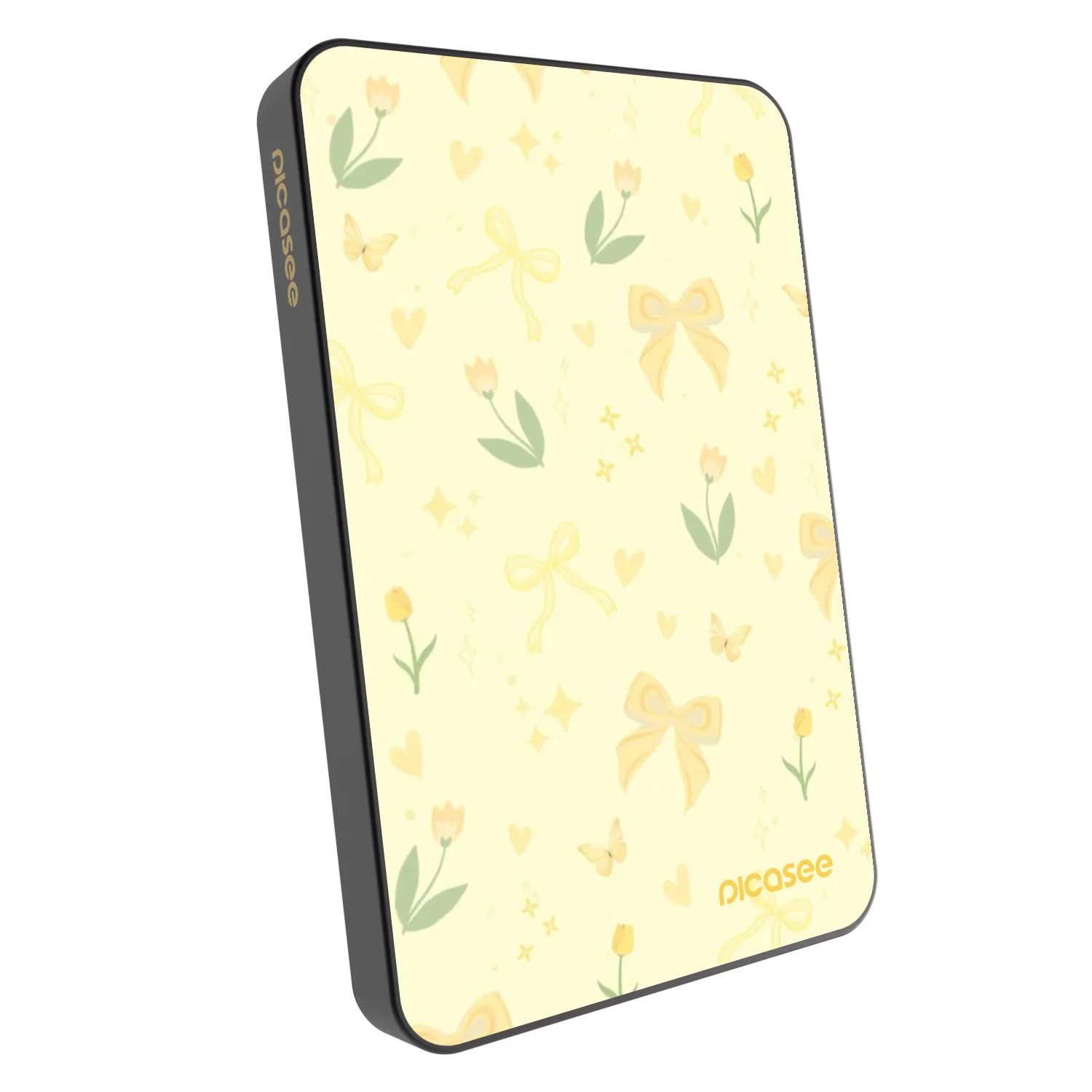 Picasee Powerbank mit MagSafe 5 000 mAh Grau - Honey Blossom