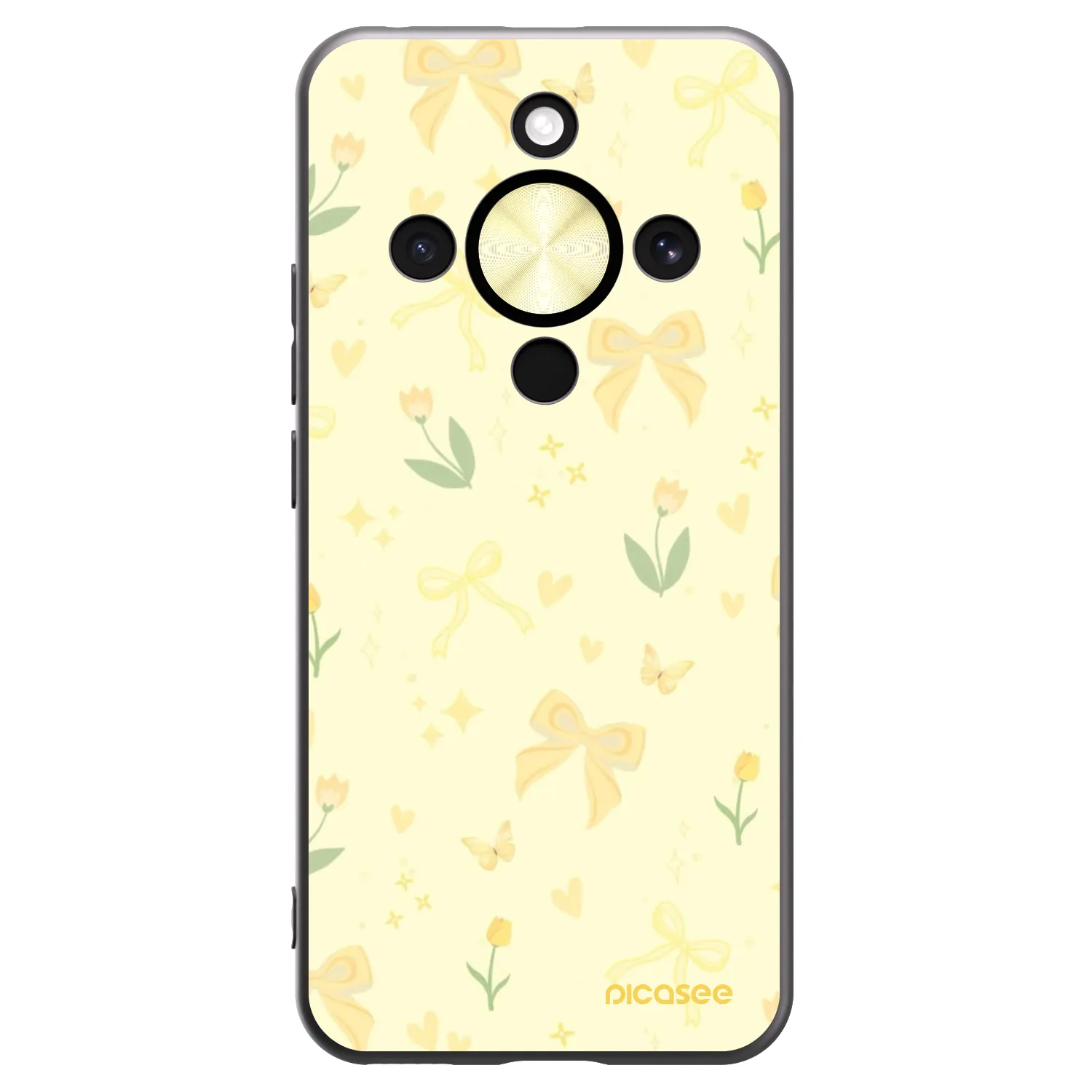 Picasee Honor Magic8 Lite 5G Hülle - Schwarzes Silikon - Honey Blossom