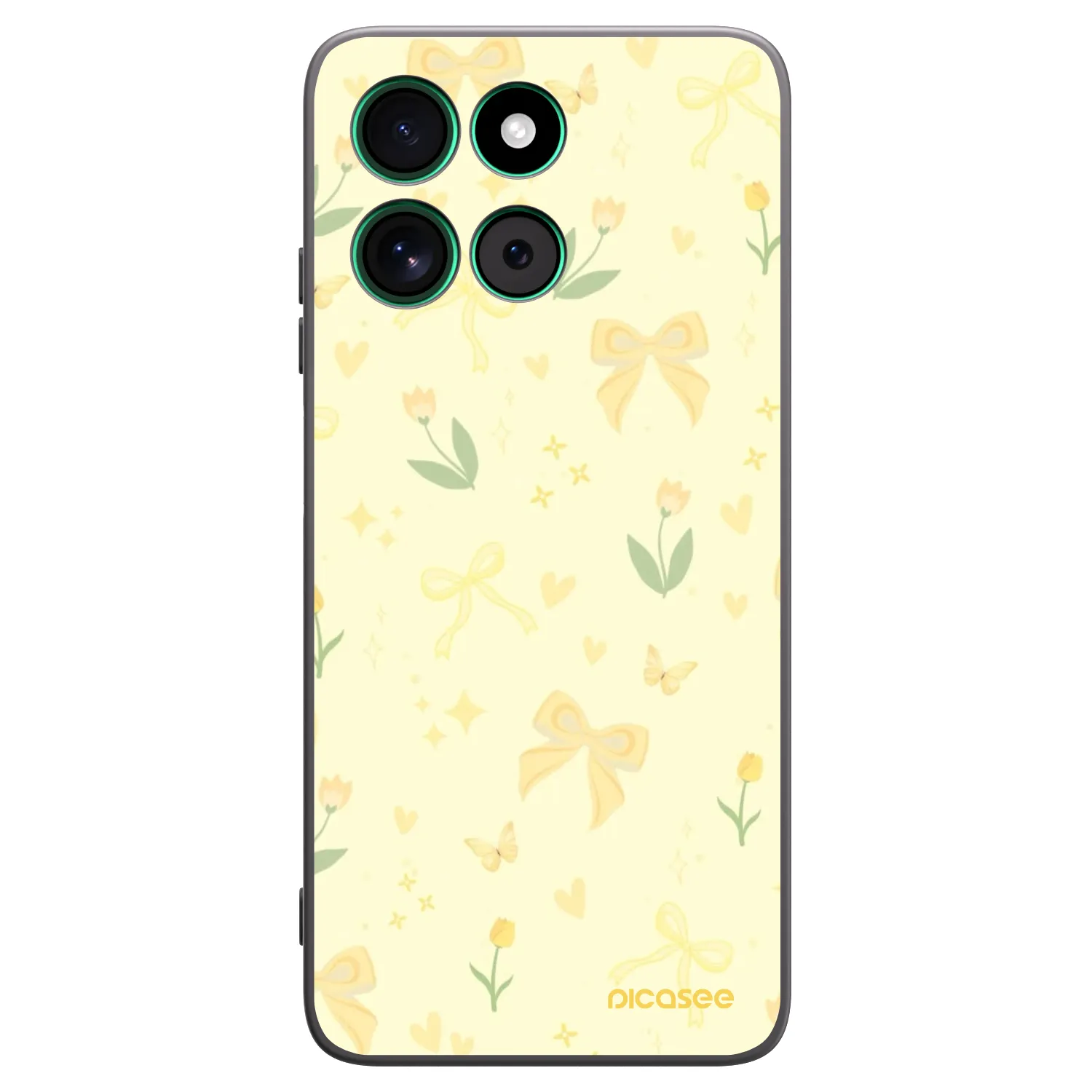 Picasee Motorola Moto G57 Power Hülle - Schwarzes Silikon - Honey Blossom