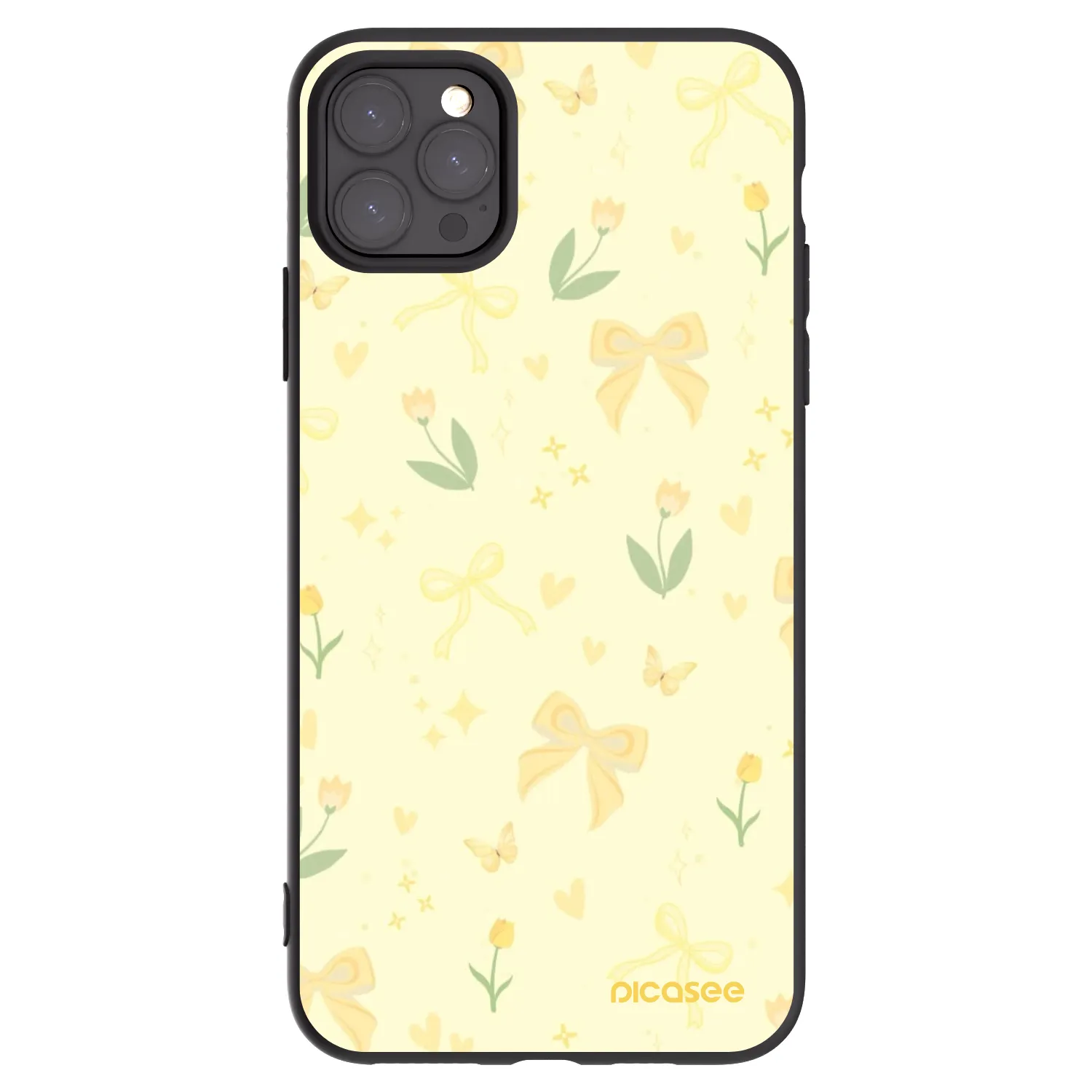 Picasee Apple iPhone 11 Pro Max Hülle - Schwarzes Silikon - Honey Blossom