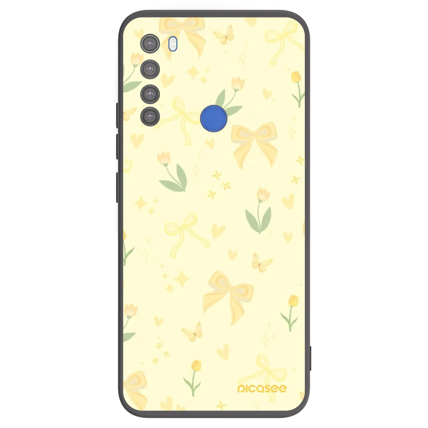 Picasee Xiaomi Redmi Note 8T Hülle - Schwarzes Silikon - Honey Blossom