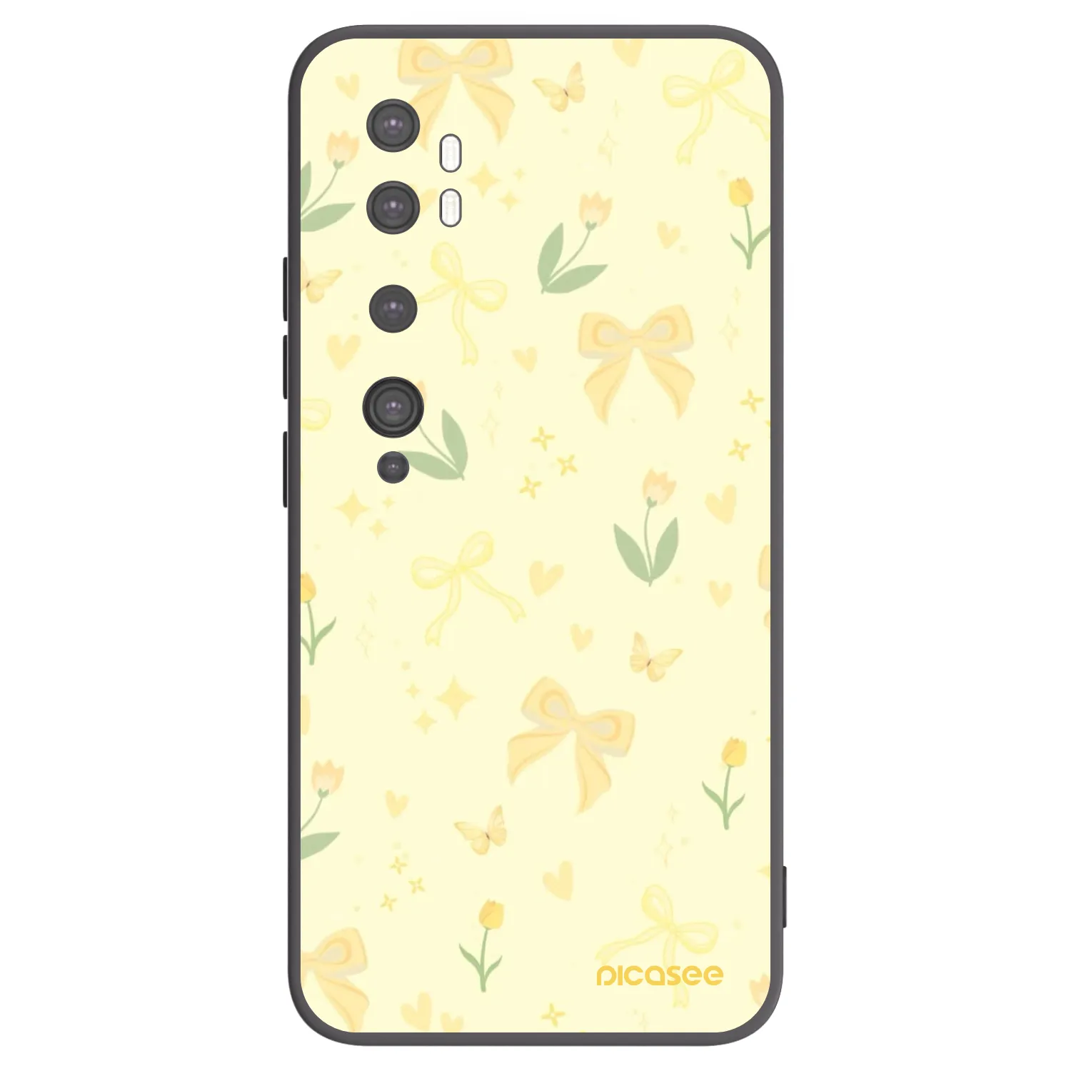 Picasee Xiaomi Mi Note 10 (Pro) Hülle - Schwarzes Silikon - Honey Blossom