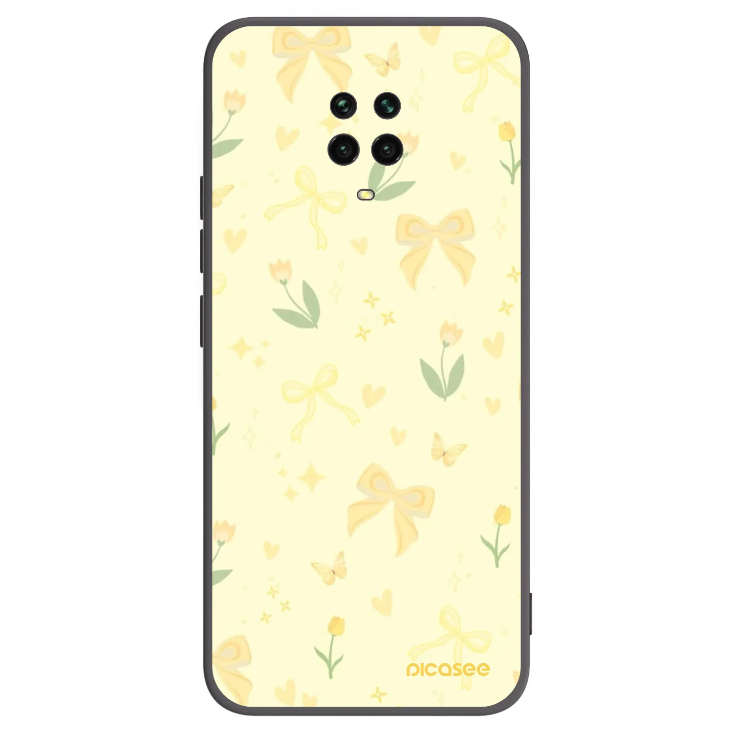 Picasee Xiaomi Redmi Note 9 Pro Hülle - Schwarzes Silikon - Honey Blossom