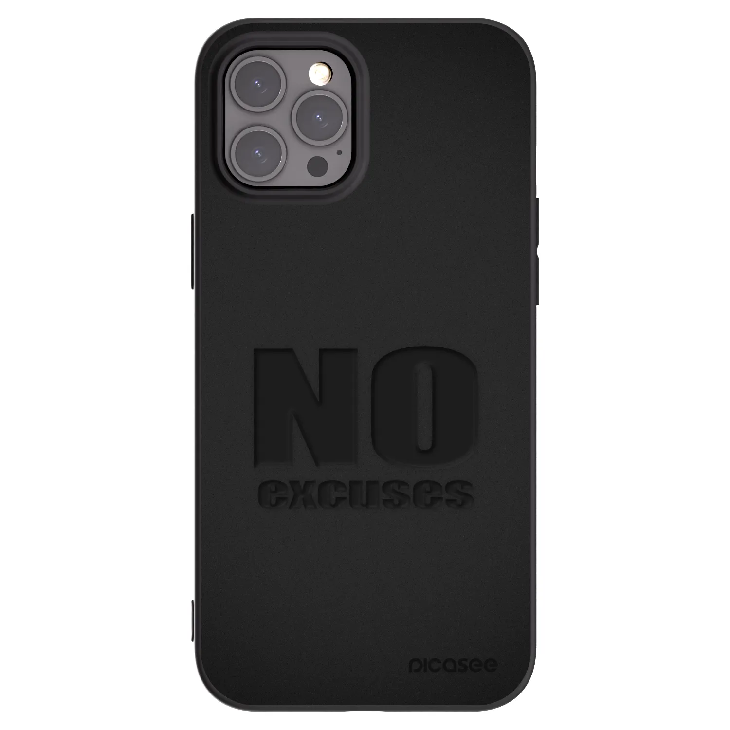 Picasee Apple iPhone 12 Pro Max Hülle - Schwarzes Silikon - No Excuses