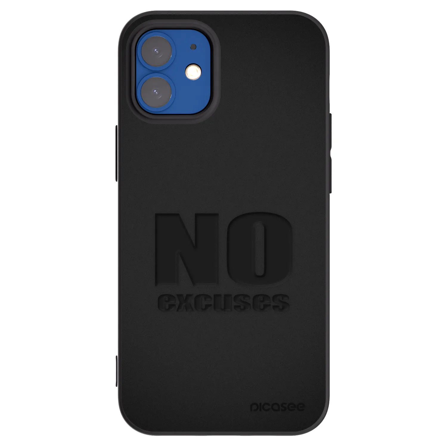 Picasee Apple iPhone 12 mini Hülle - Schwarzes Silikon - No Excuses