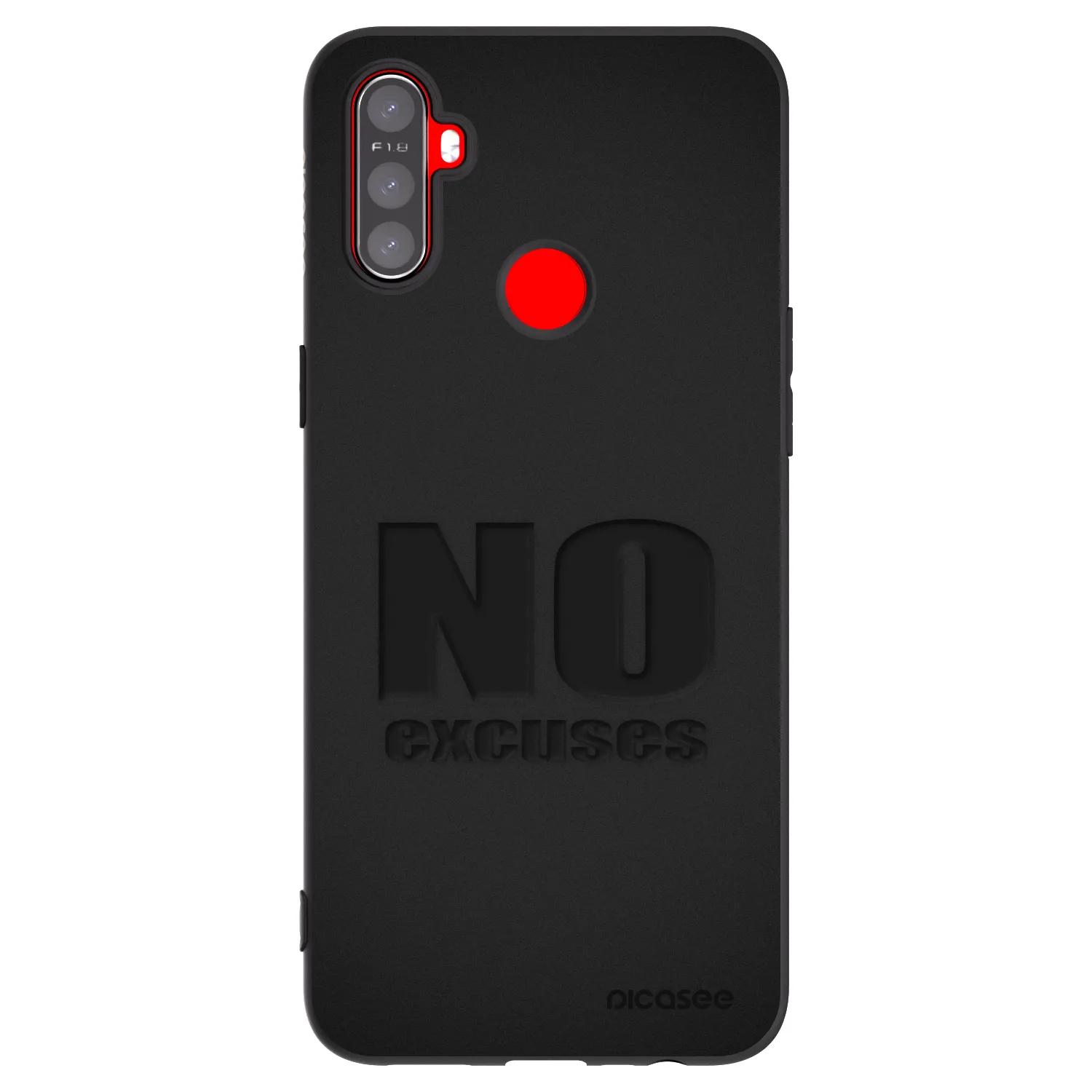 Picasee Realme C3 Hülle - Schwarzes Silikon - No Excuses